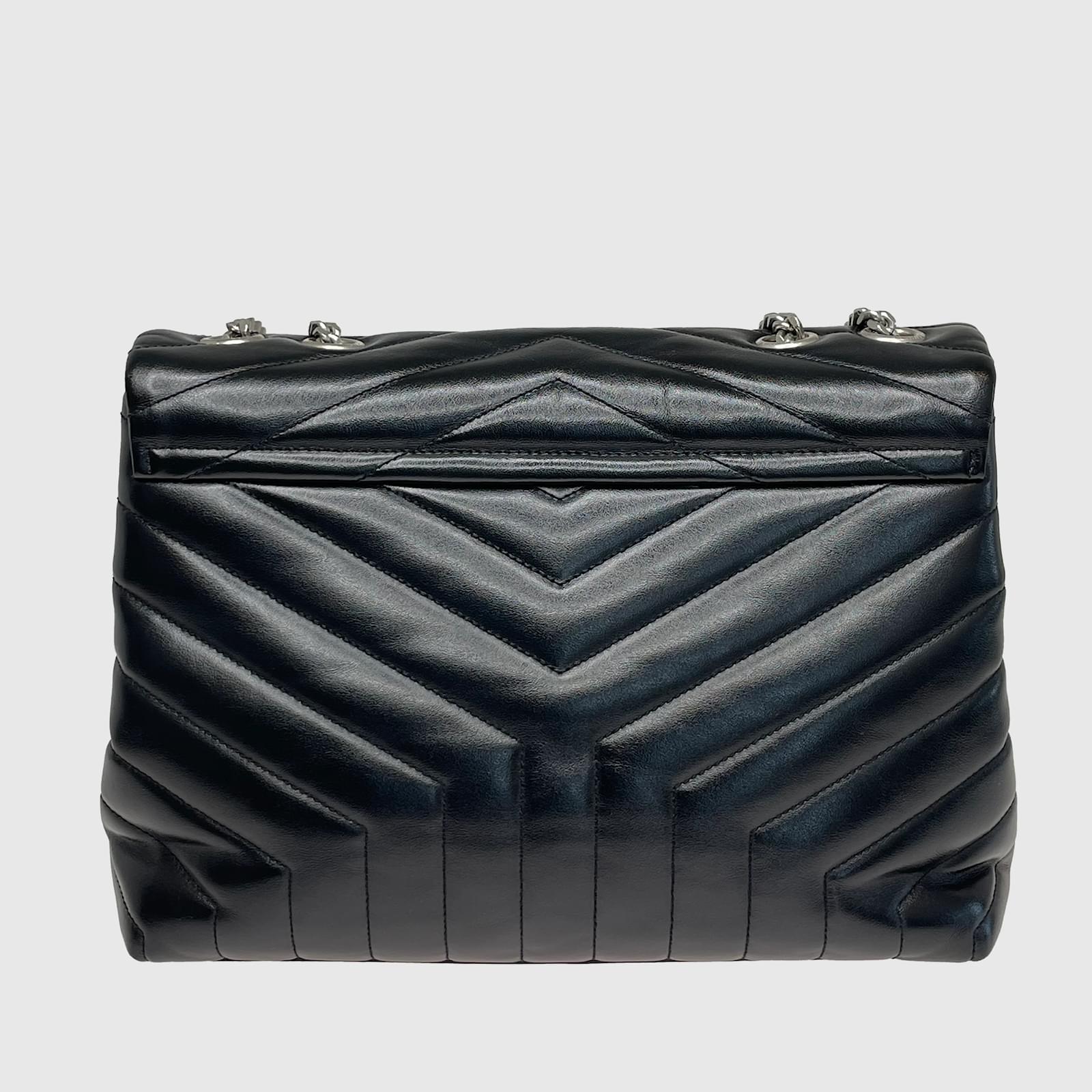 【Yves Saint Laurent】Leather Shoulder Bag Yves Saint Laurent Black Loulou Chain Shoulder Bag Leather