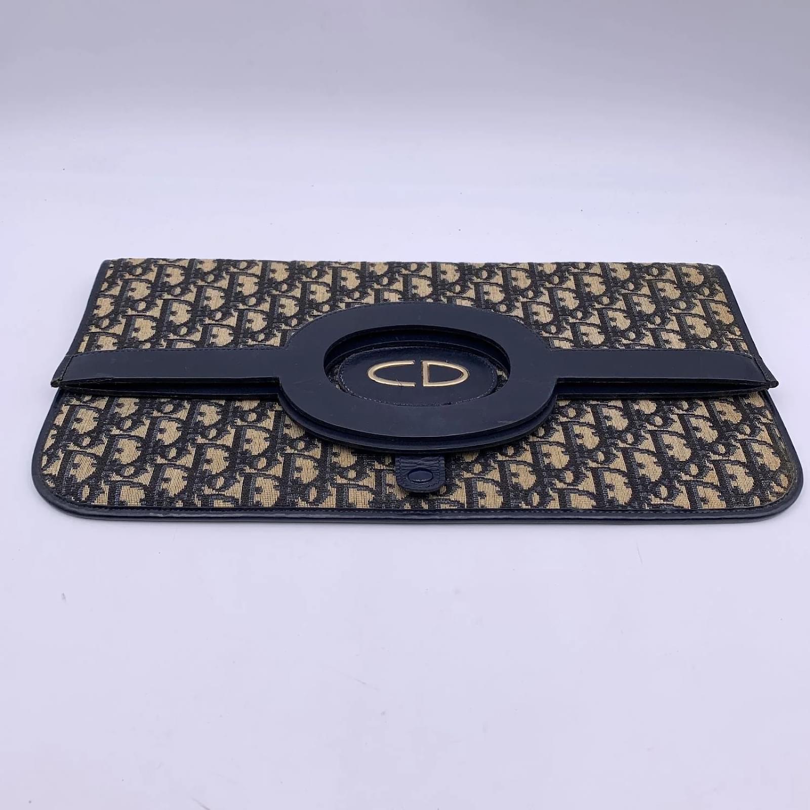 Christian Dior Clutch Bag Vintage n.a. Blue Cloth ref