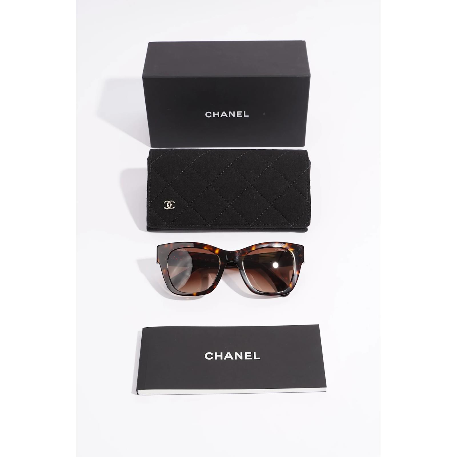 Chanel Square Sunglasses Tortoise Shell Acetate 140