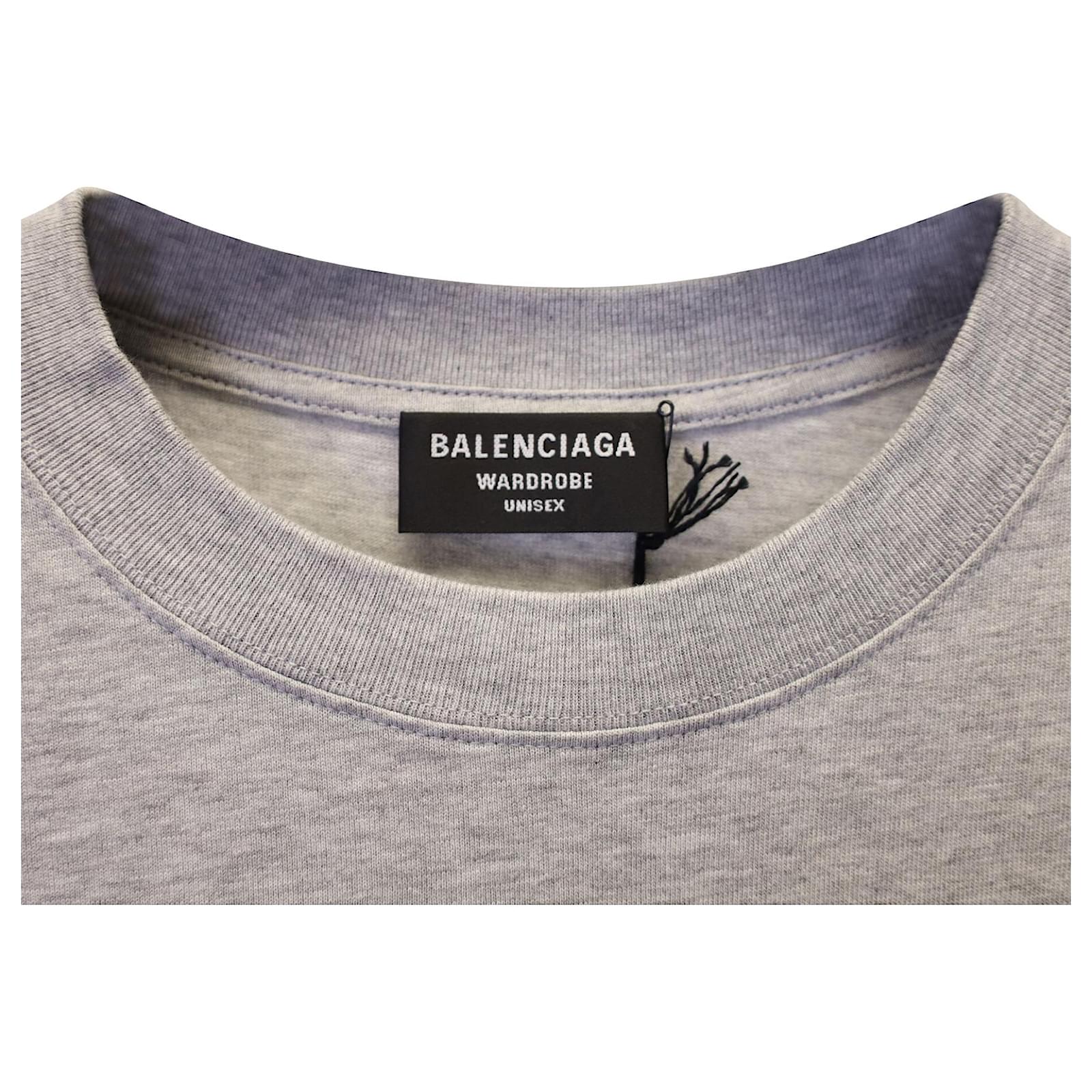 Balenciaga Crest Logo T-Shirt in Grey Cotton ref.1038623 - Joli Closet