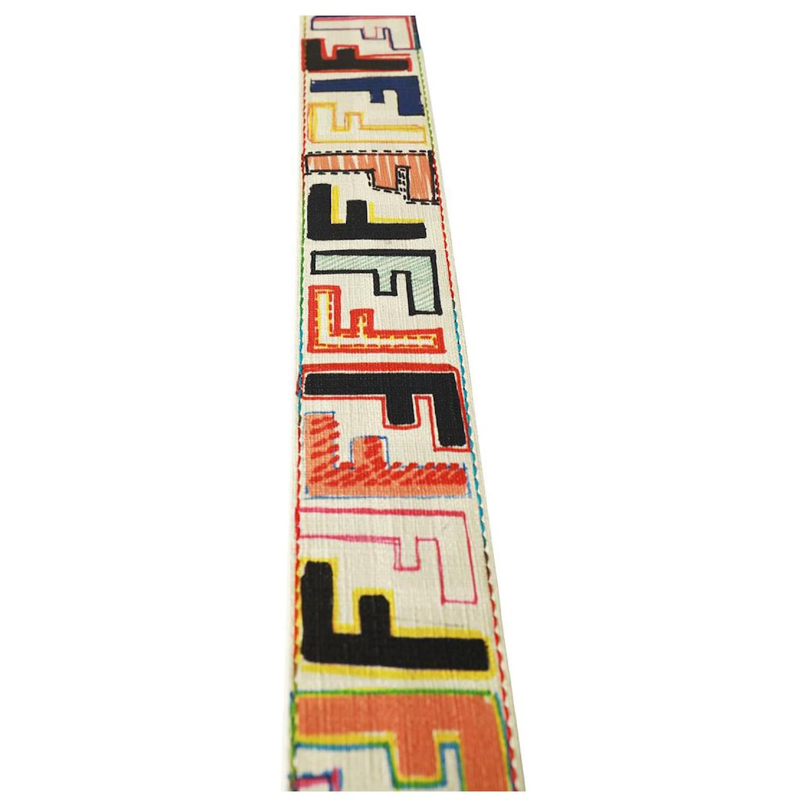 小物 FENDI Logo Zucca Pattern Belt Beige Fendi Monogram Canvas Zucca Logo Belt - 35-39