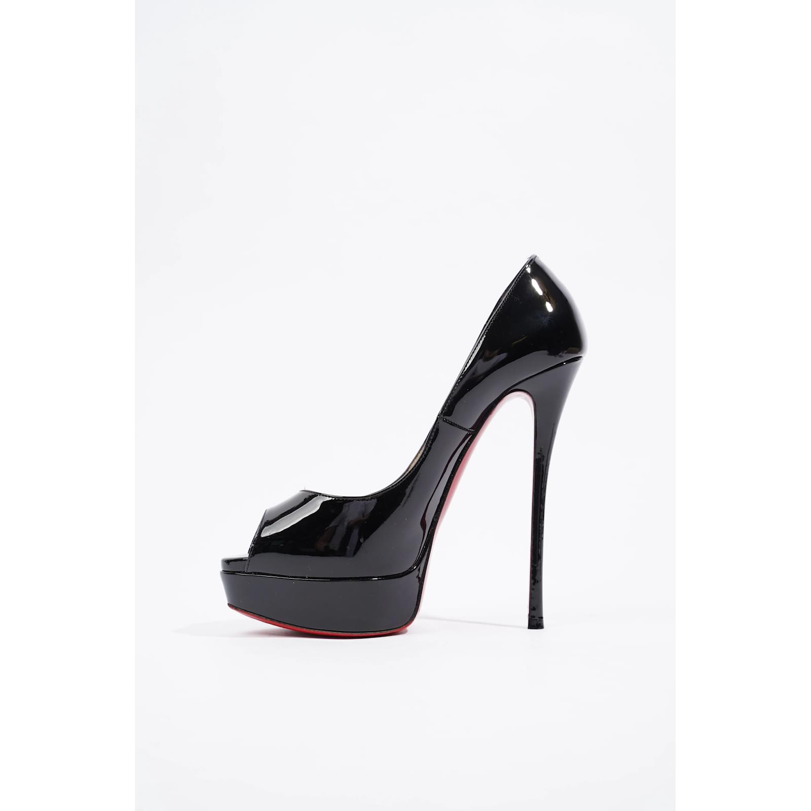 Christian Louboutin Fetish Peep 150 PATENT BLACK EU 38.5 Christian Louboutin Fetish Peep 150 PATENT BLACK EU 38.5