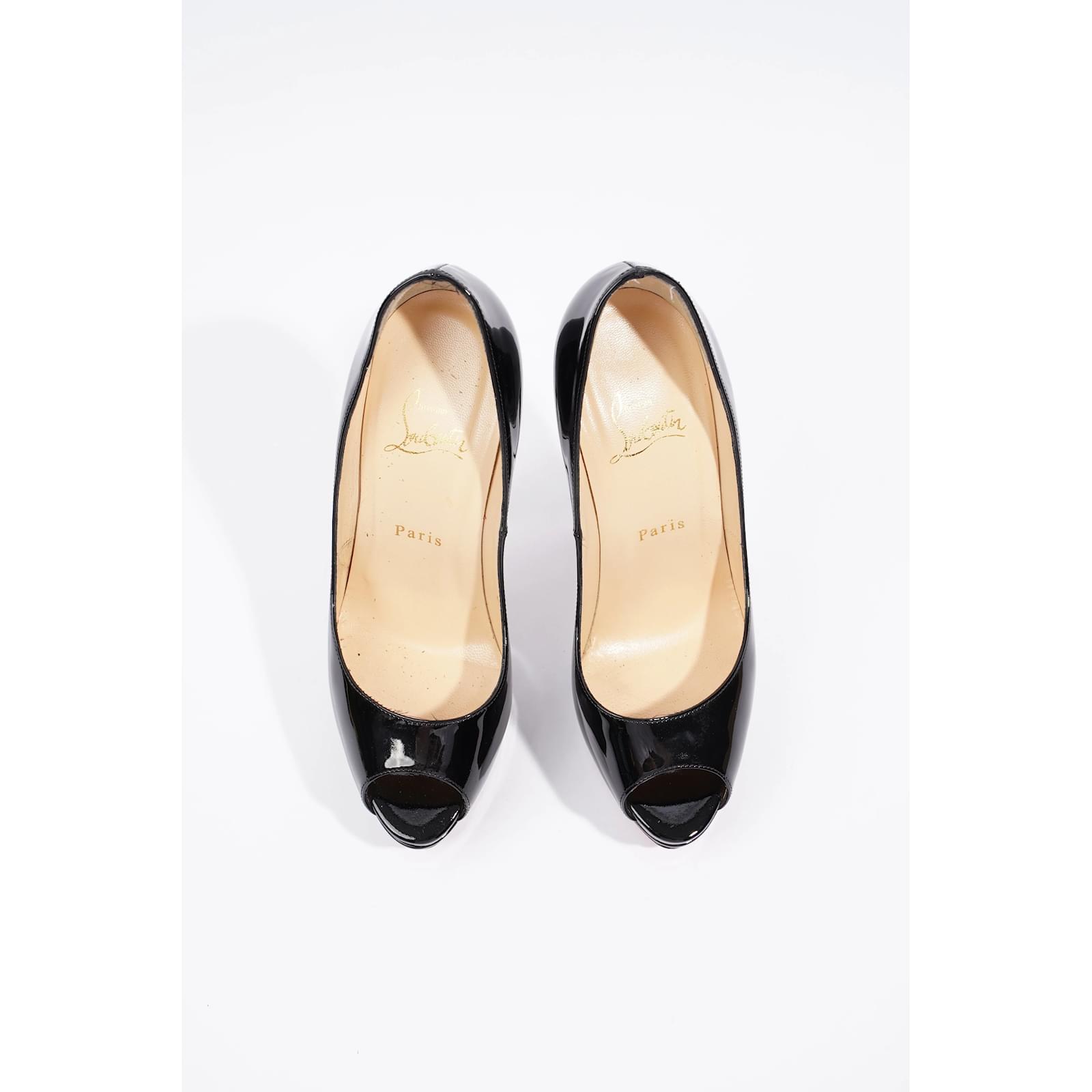 Christian Louboutin Fetish Peep 150 PATENT BLACK EU 38.5 Christian Louboutin Fetish Peep 150 PATENT BLACK EU 38.5