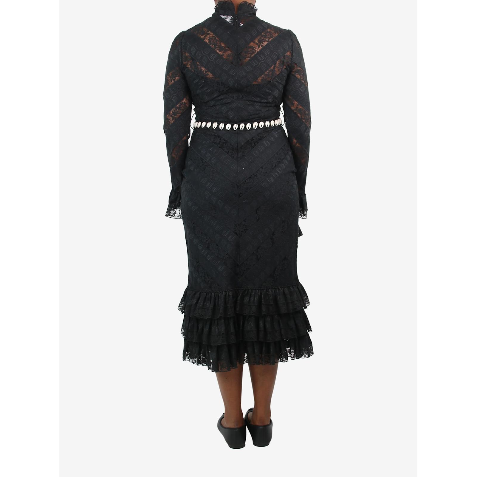 blue dress for baby girl Zimmermann Hypnotic Lace Trim Gown | Black