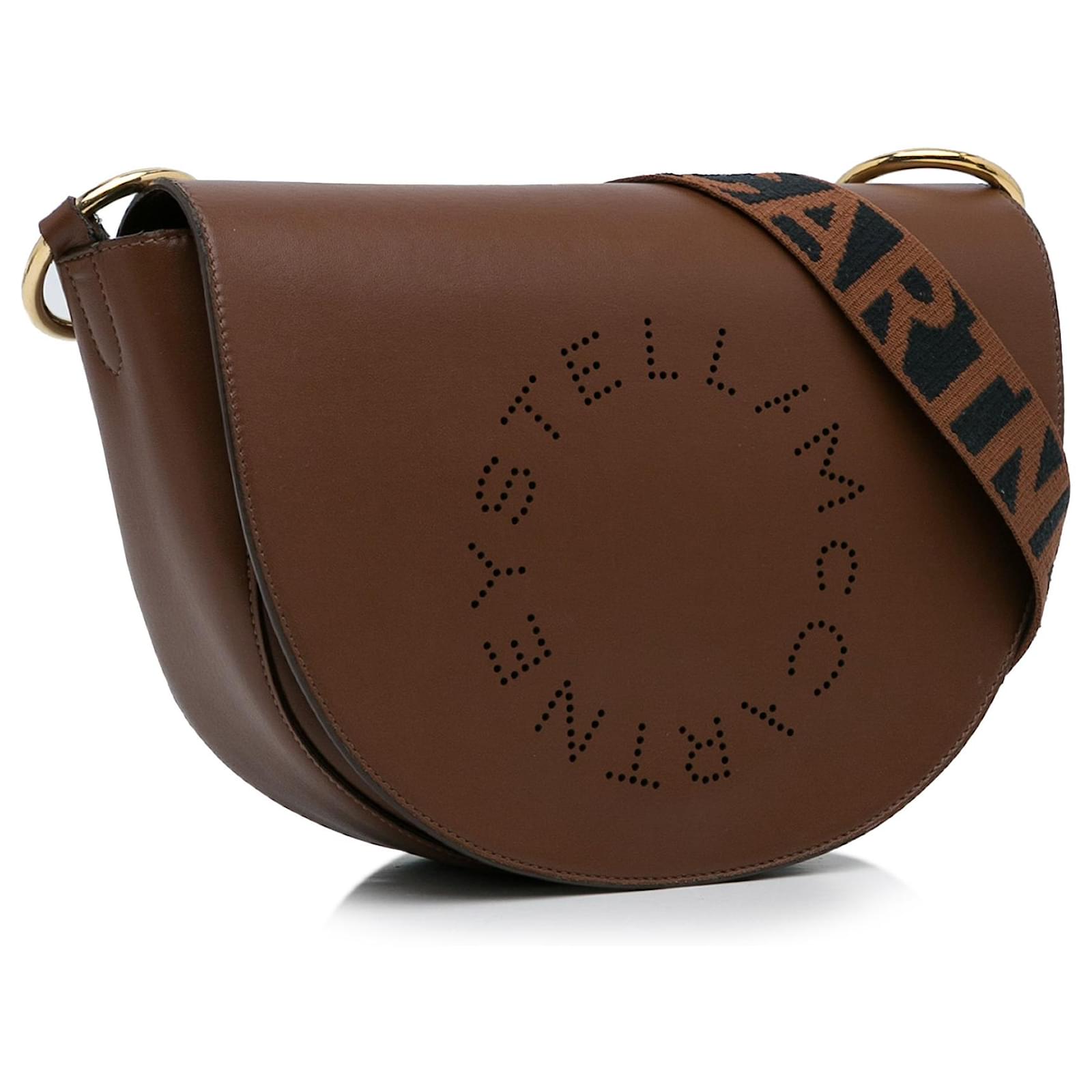Stella Mc Cartney Stella McCartney Brown Logo Crossbody Bag