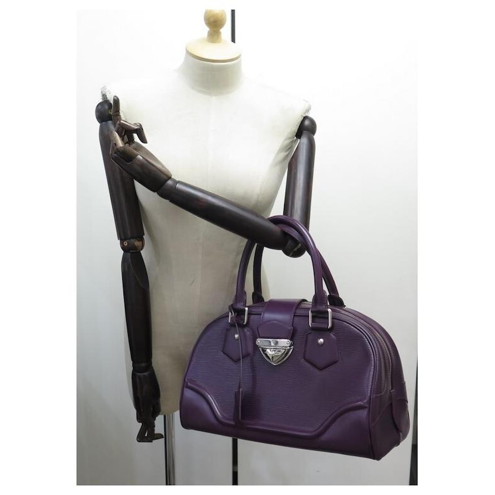 Louis Vuitton Bowling Montaigne GM Purple Epi Leather Handbag