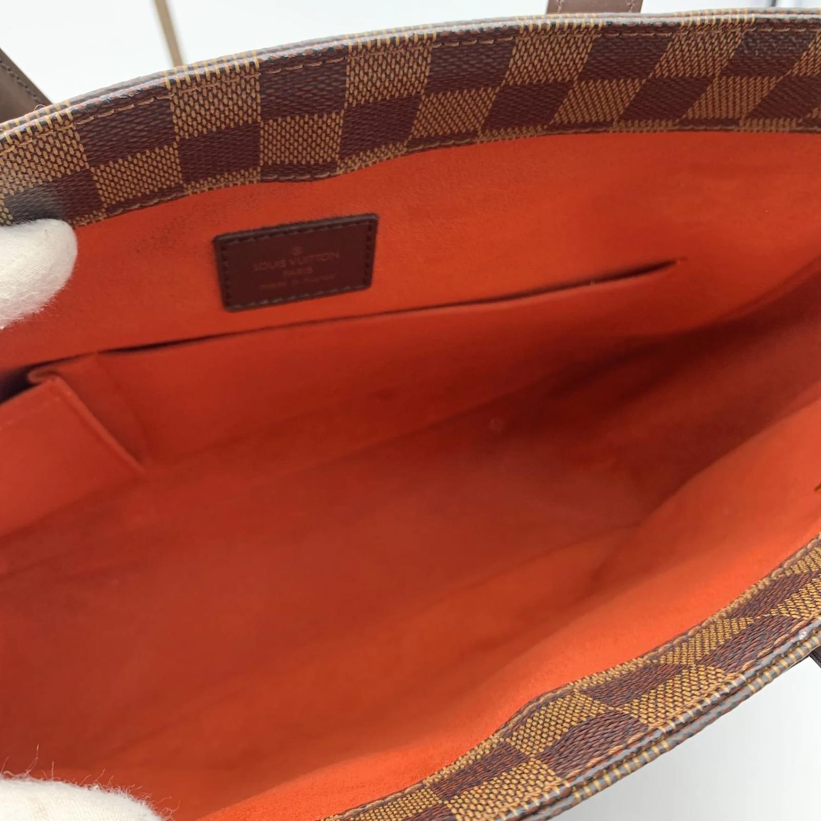 Louis Vuitton Damier Ebene Canvas Parioli Tote Shoulder Bag Brown