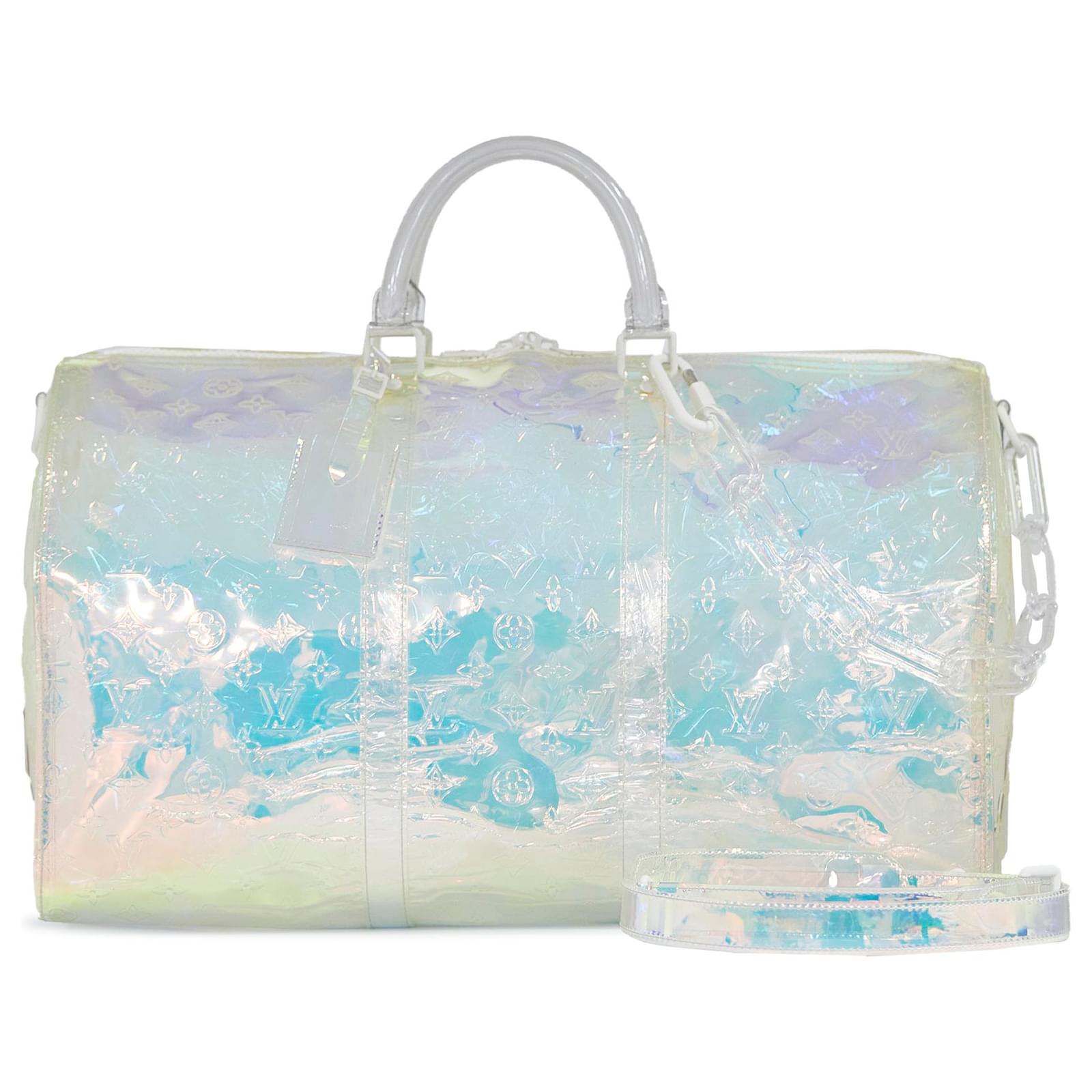 Louis Vuitton Keepall Bandouliere 50 Prism PVC Clear Logo Weekend Travel Bag