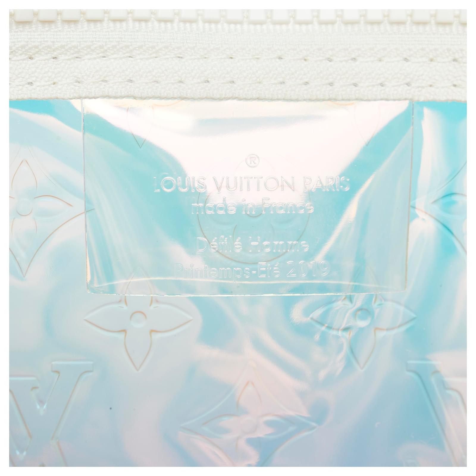 Louis Vuitton White Monogram Prism Keepall Bandouliere 50 Plastic  ref.955598 - Joli Closet