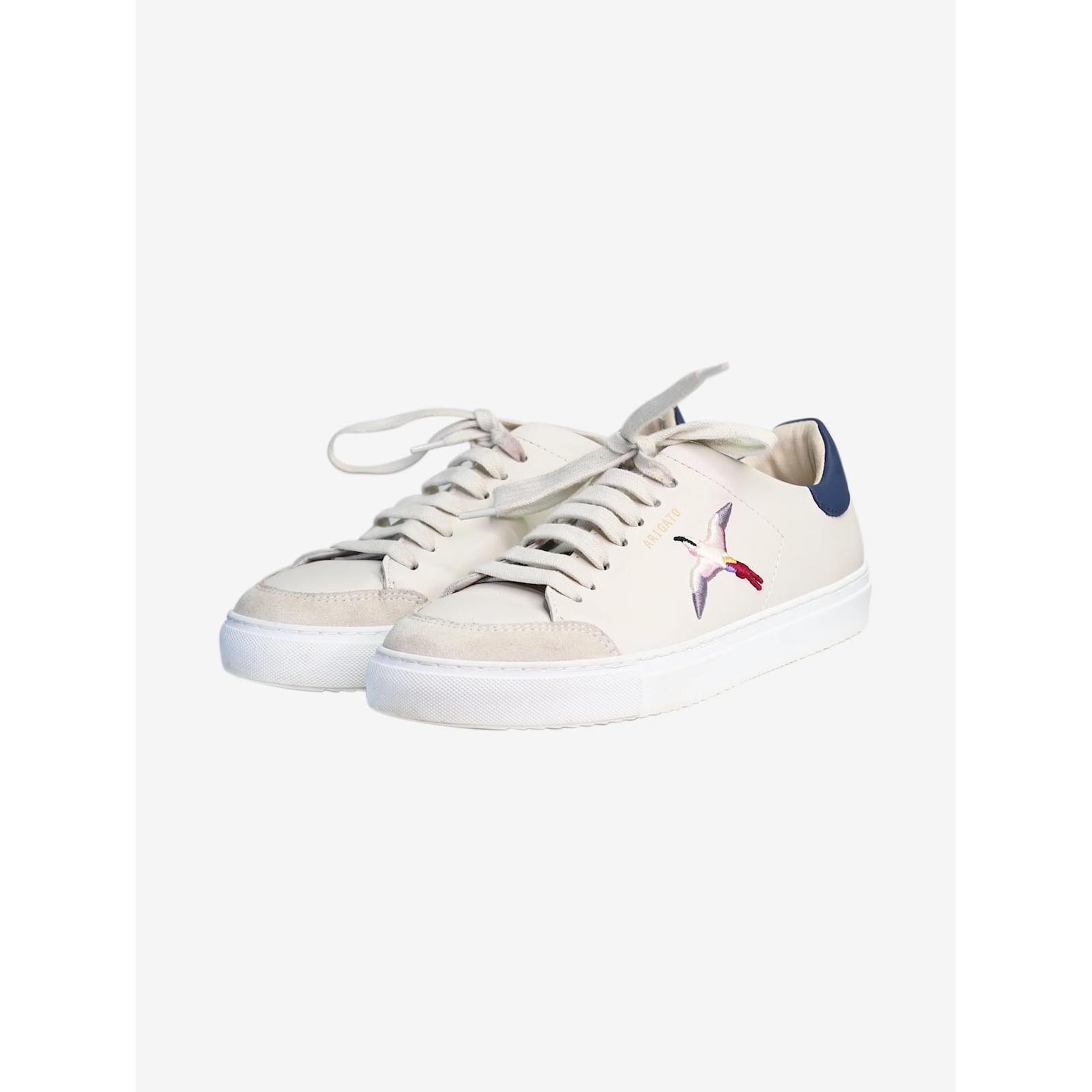 Autre Marque Cream Clean 180 bird embroidered trainers size EU