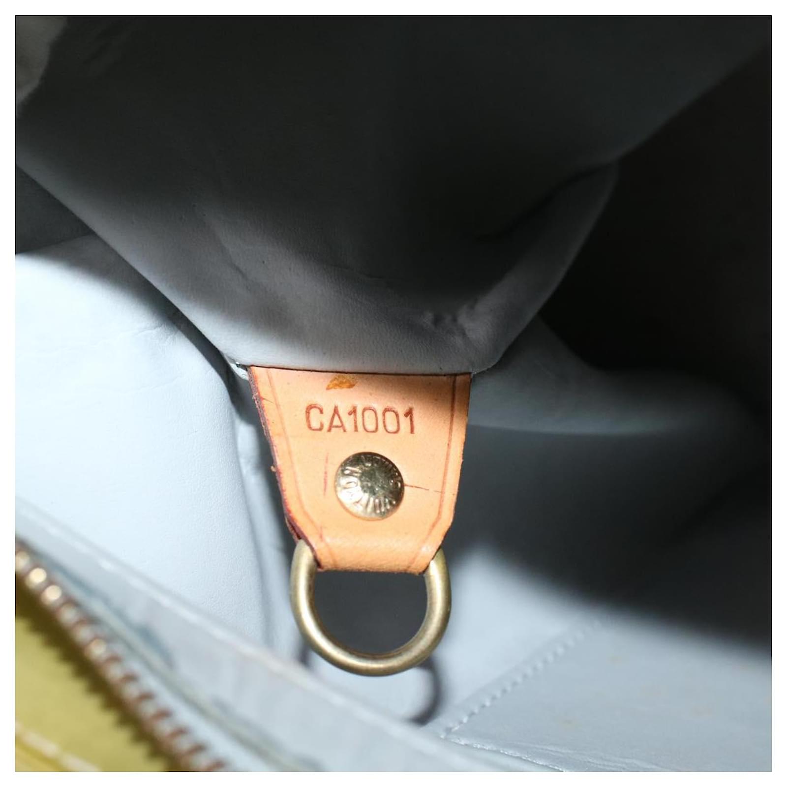 LOUIS VUITTON Monogram Vernis Houston Hand Bag Gris M91053 LV Auth