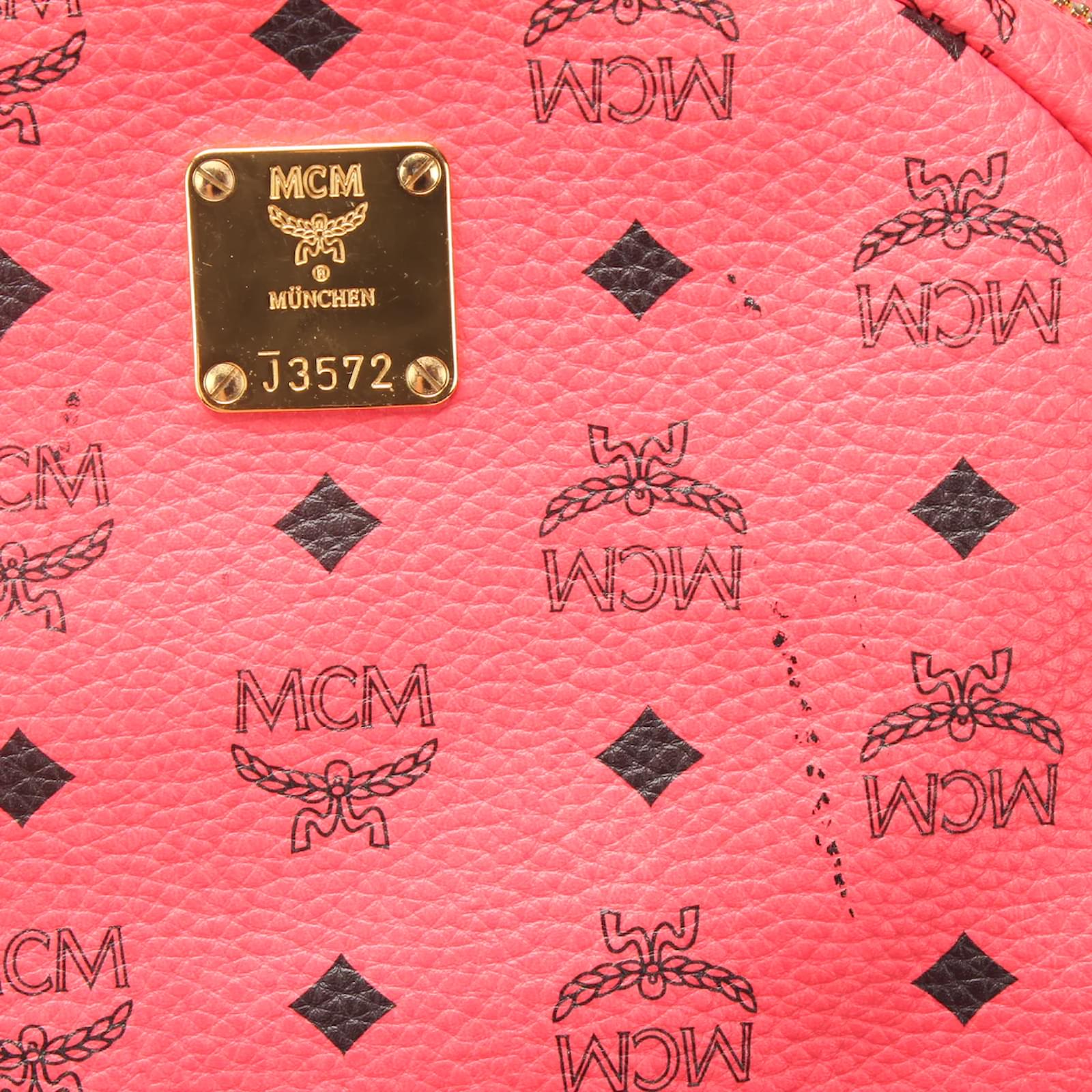 MCM Visetos Stark Backpack Pink Cloth ref.1048784 Joli Closet