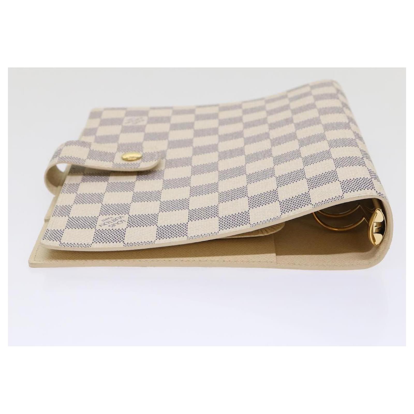 LOUIS VUITTON Damier Azur Agenda GM Day Planner Cover R20708 LV