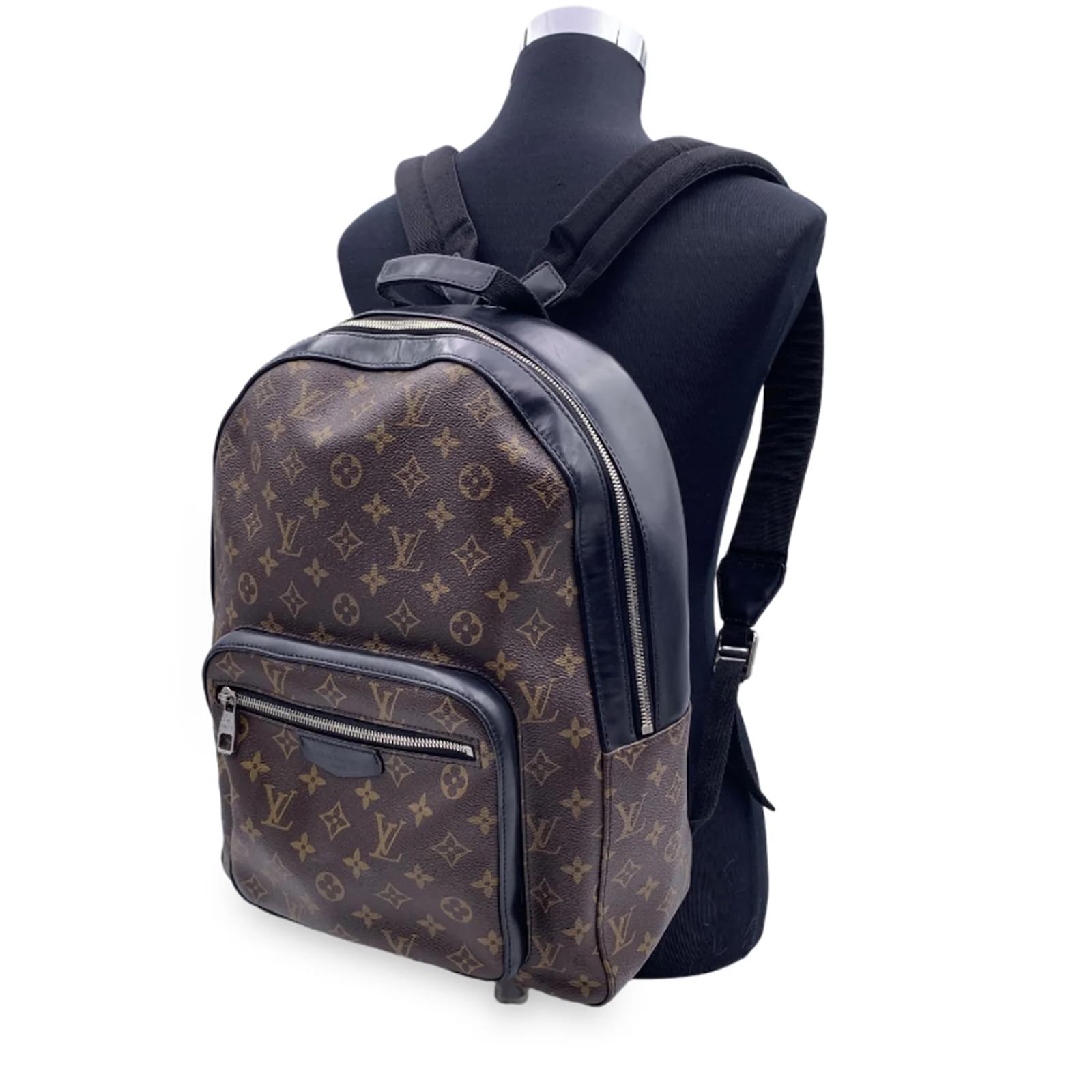 Louis-Vuitton backpack- Josh Canvas Backpack, Leather, Gently Used