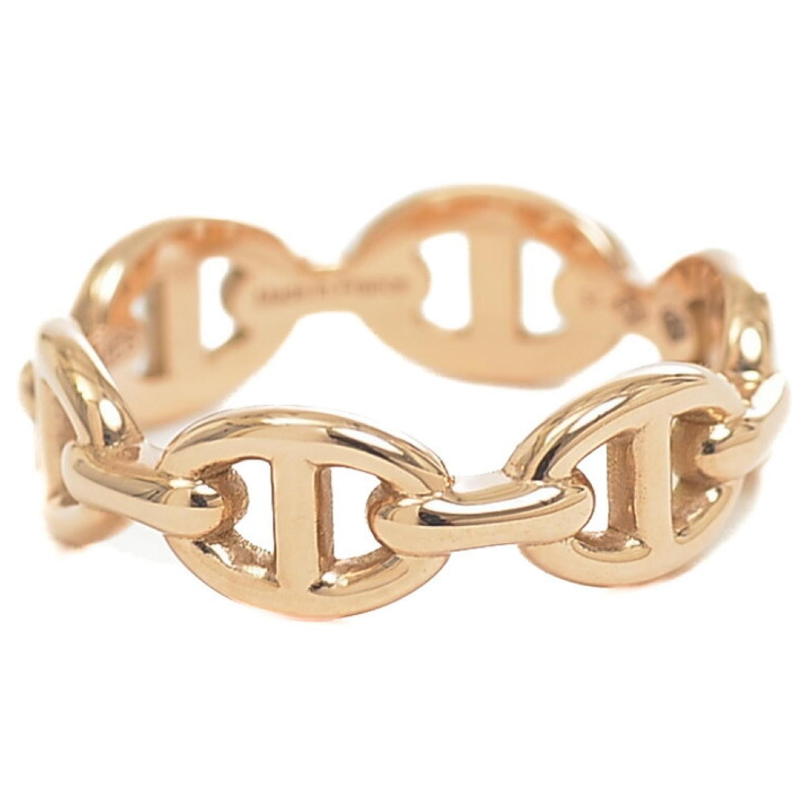 Ring Hermès Chaine d'ancre Golden Pink gold ref.1050577 - Joli Closet