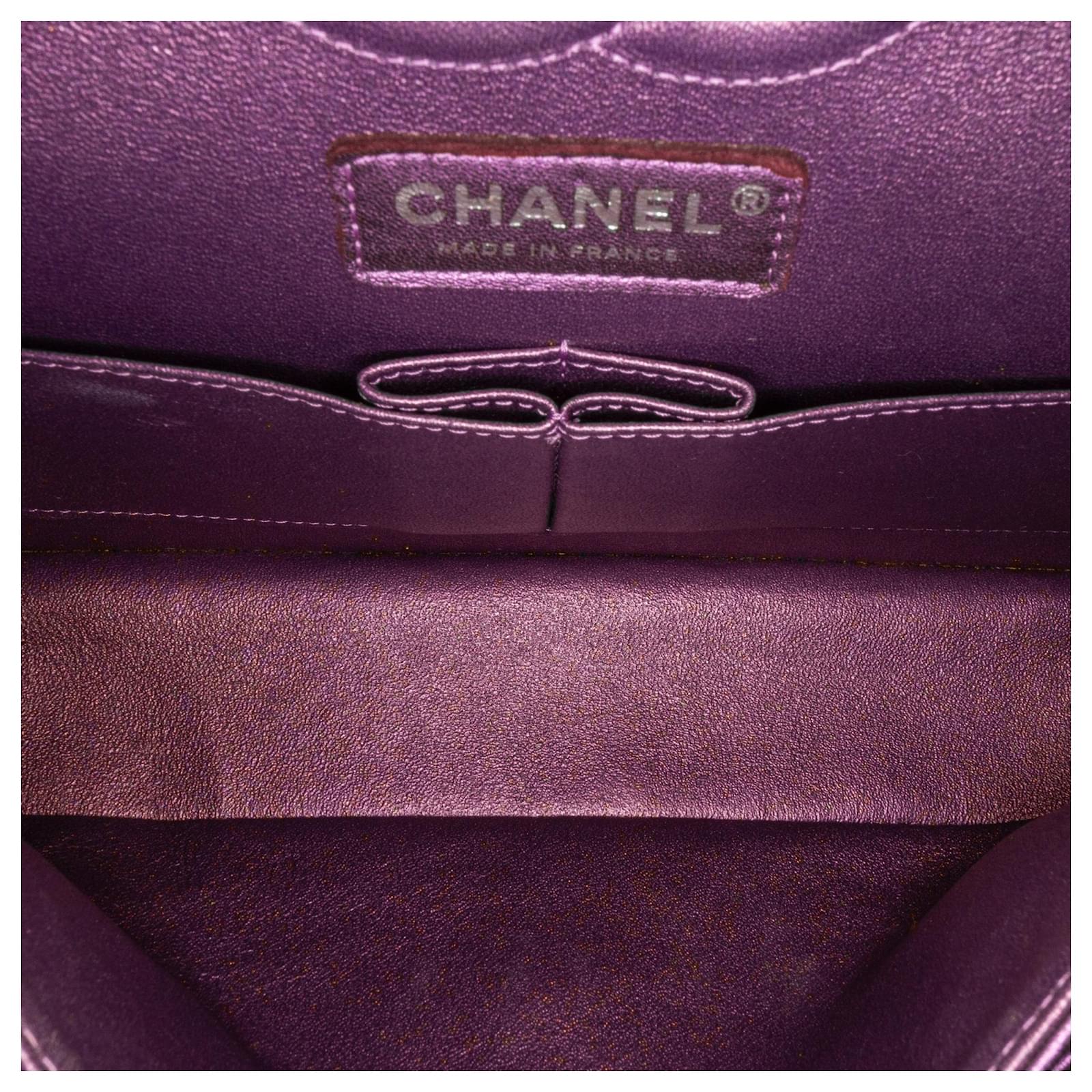 Chanel Purple Medium Classic Iridescent Lambskin lined Flap