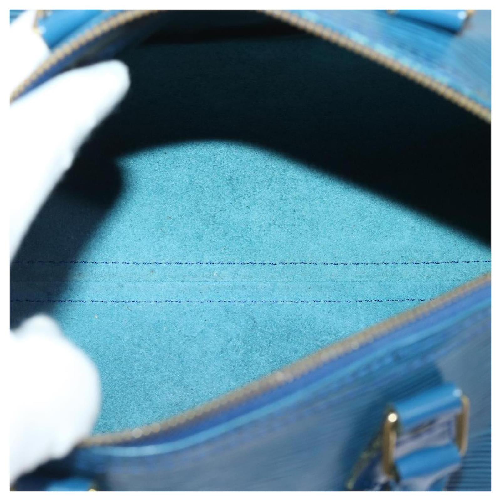 Louis Vuitton Blue EPI Leather Toledo Speedy 25 Boston Bag 863086