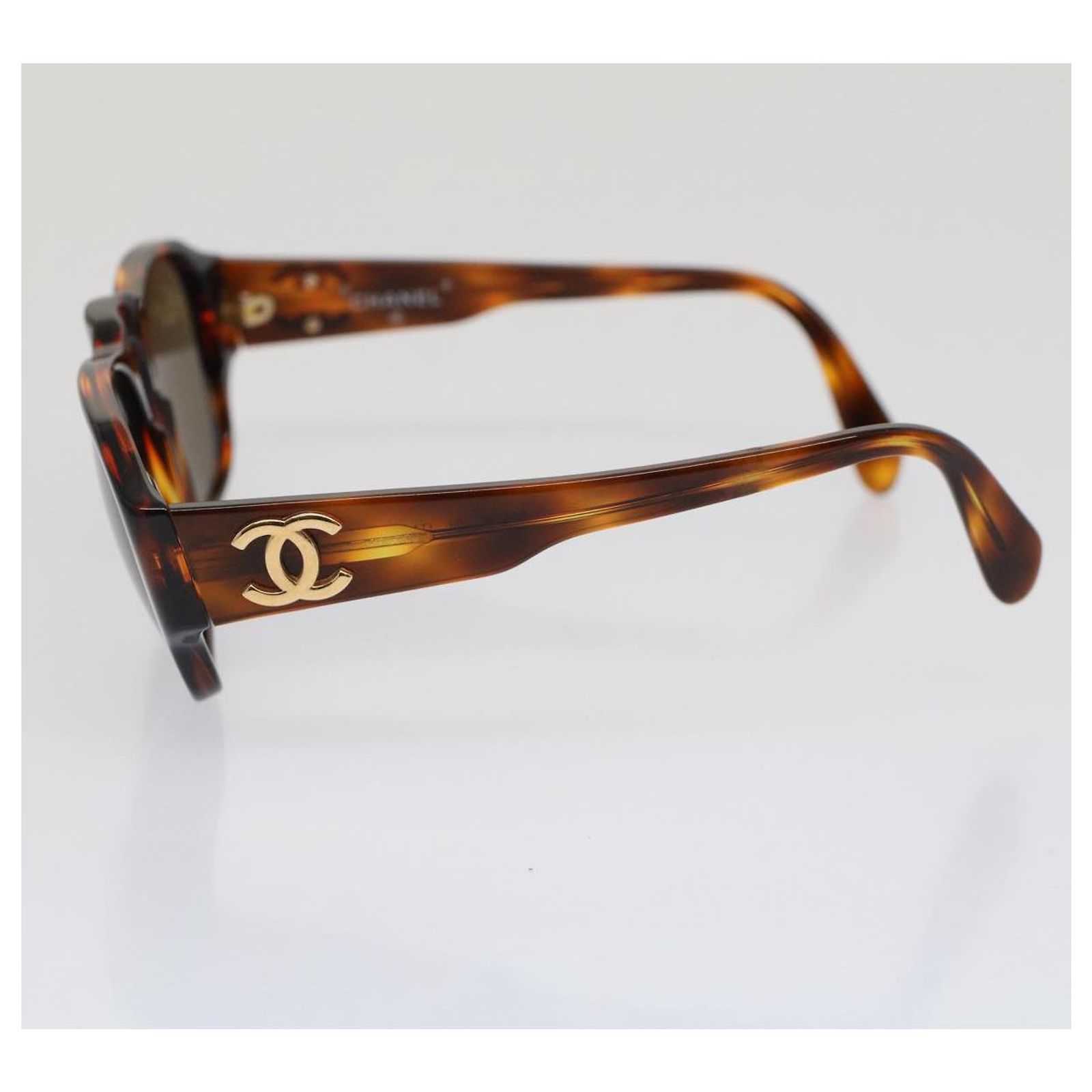 CHANEL Sunglasses Brown CC Auth ar10115 Plastic ref 