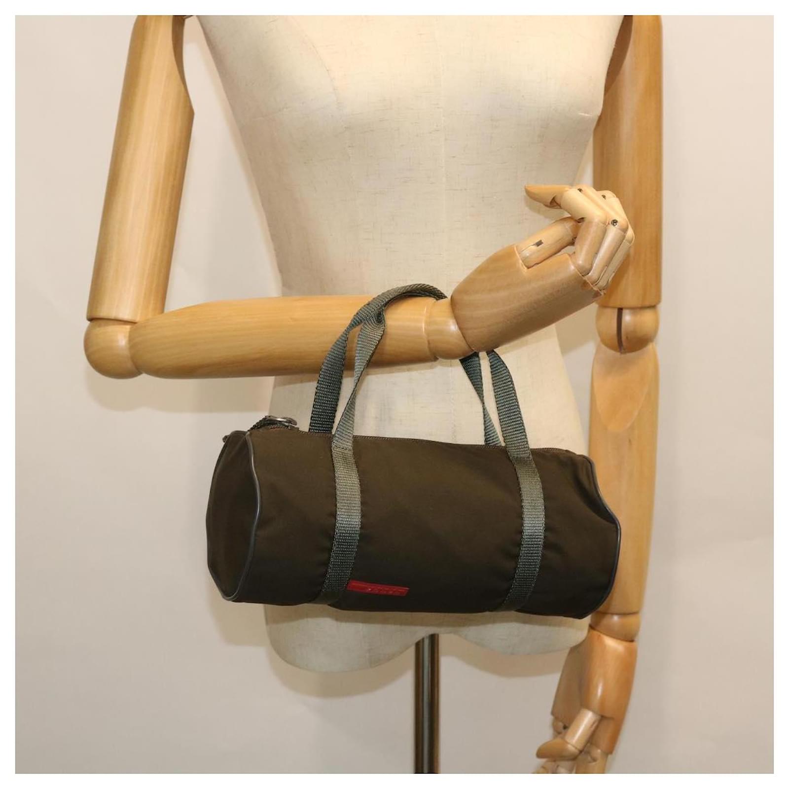 PRADA Sports Hand Bag Nylon Khaki Auth 51279 Joli Closet