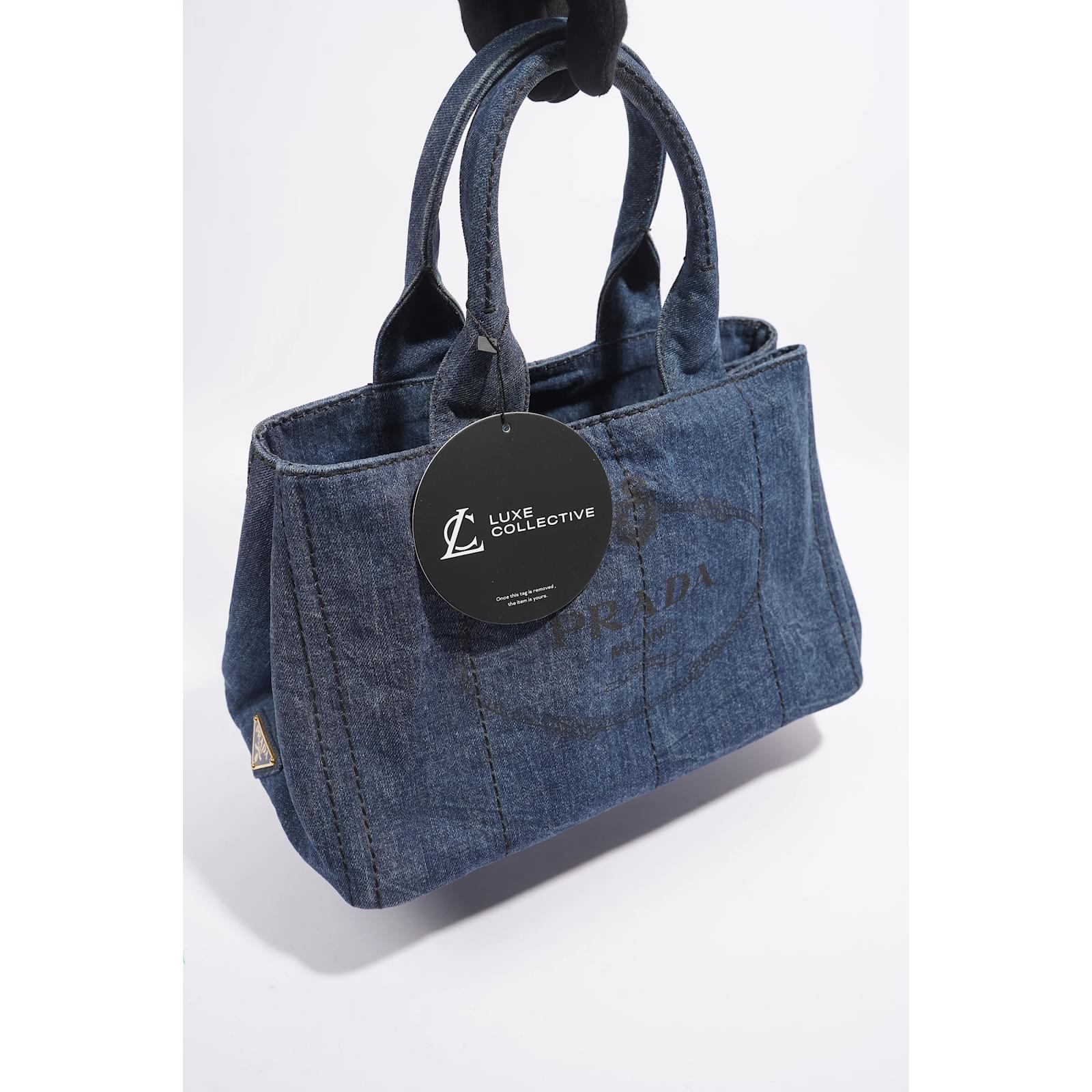 Prada Canapa Tote Blue Denim Denim Medium ref.1052547 - Joli