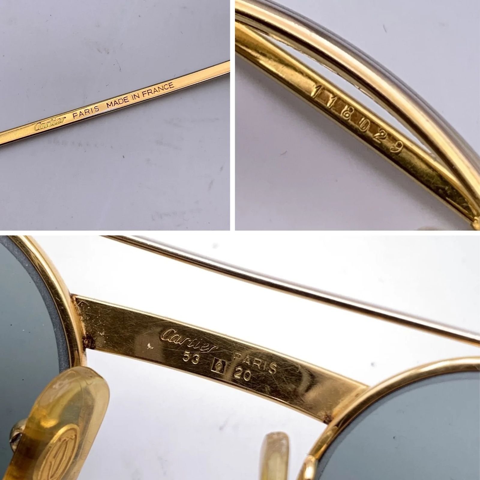 Vintage brass sunglasses made in France Cartier Capri 48-22 – Sammy & Nino main image 3