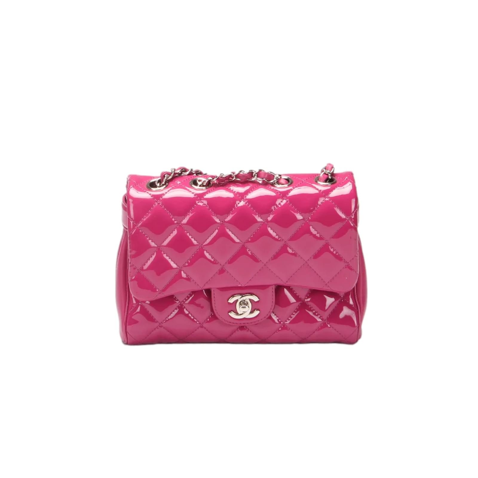 Chanel Patent Leather CC Timeless Flap Bag Pink Pony-style calfskin Enamel  ref.1053892 - Joli Closet