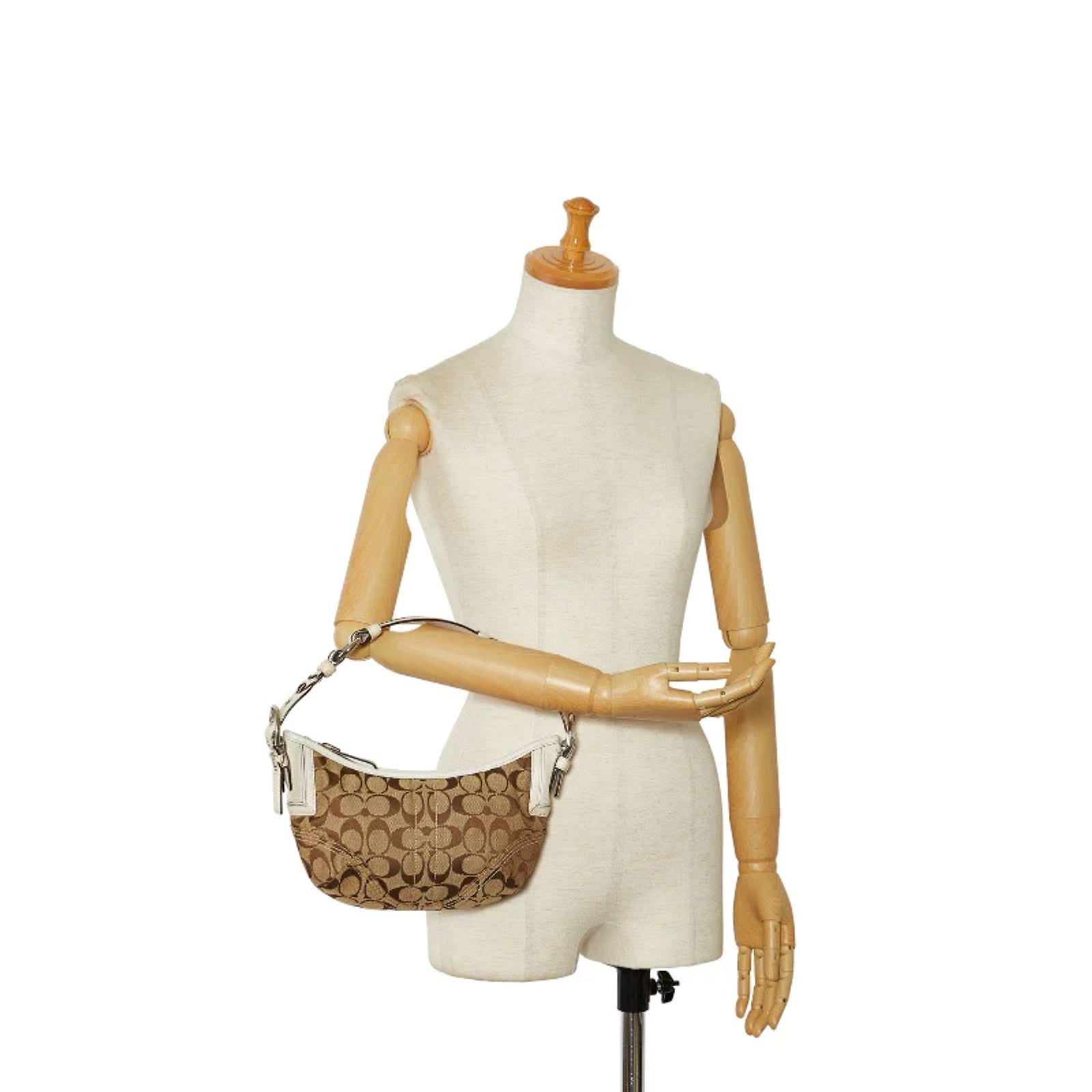 Coach Signature Canvas Mini Hobo Bag 6266 Brown Cloth ref 