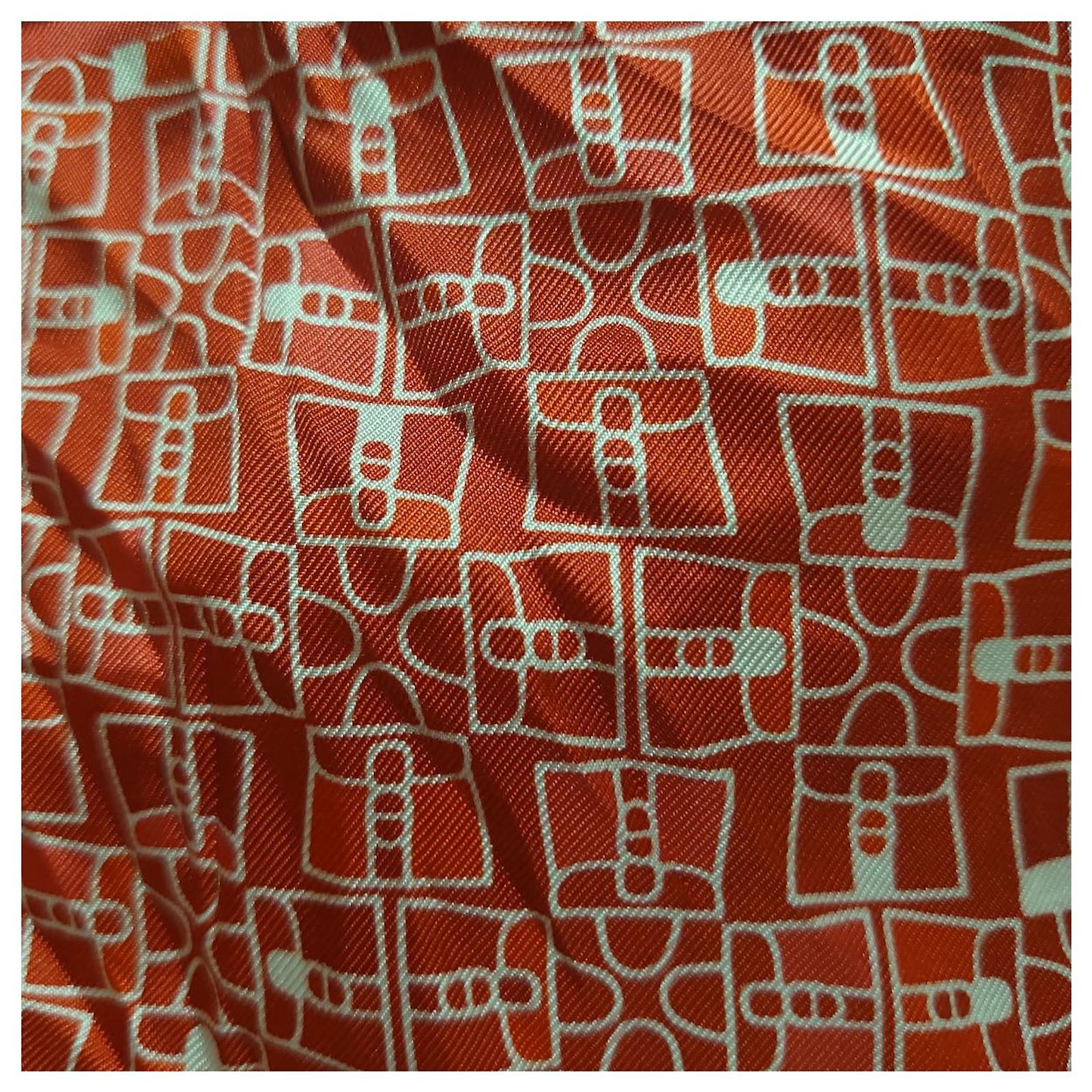 Écharpe Delvaux En Soie - Foulard Rectangulaire Vintage, Motif Géométrique, Multicolore