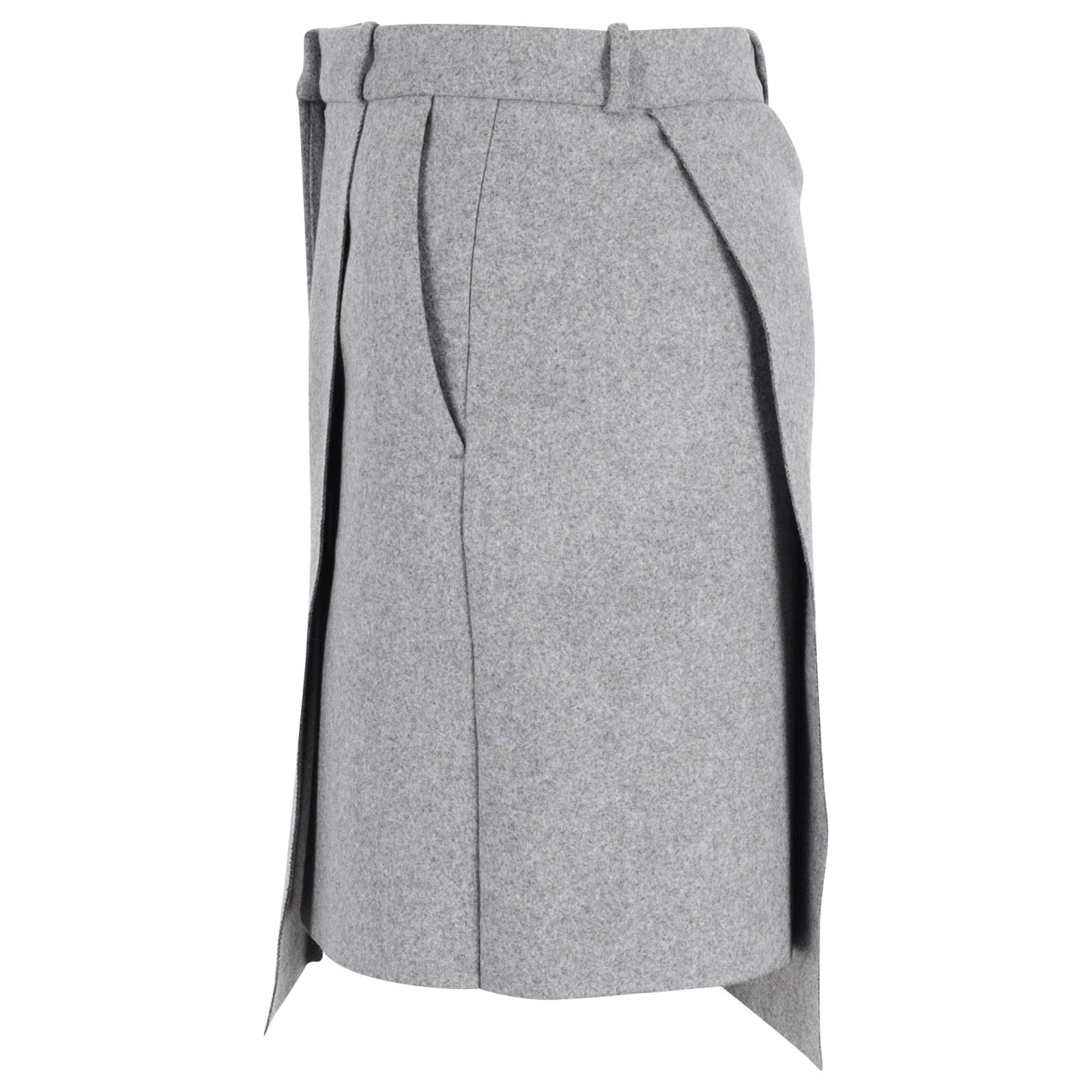 Acne Studios Knee Length Skirt in Grey Wool Brown ref.1056382 Joli Closet