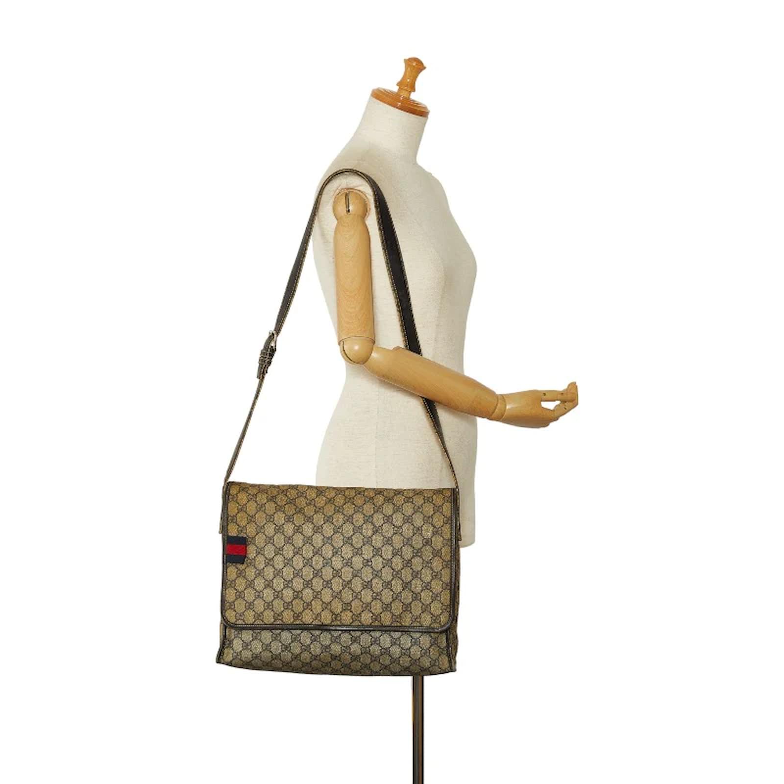Gucci GG Supreme Crossbody Bag 246411 Brown Cloth ref