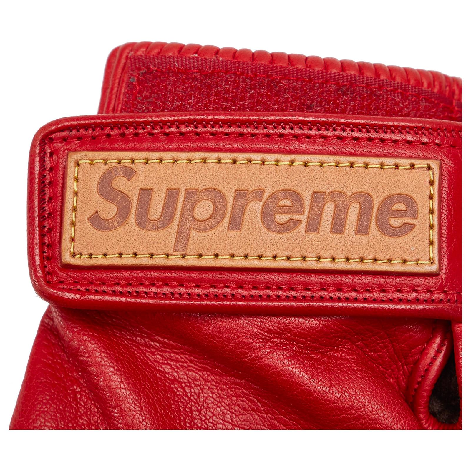 Louis Vuitton Red Louis Vuitton x Supreme Baseball Gloves Leather