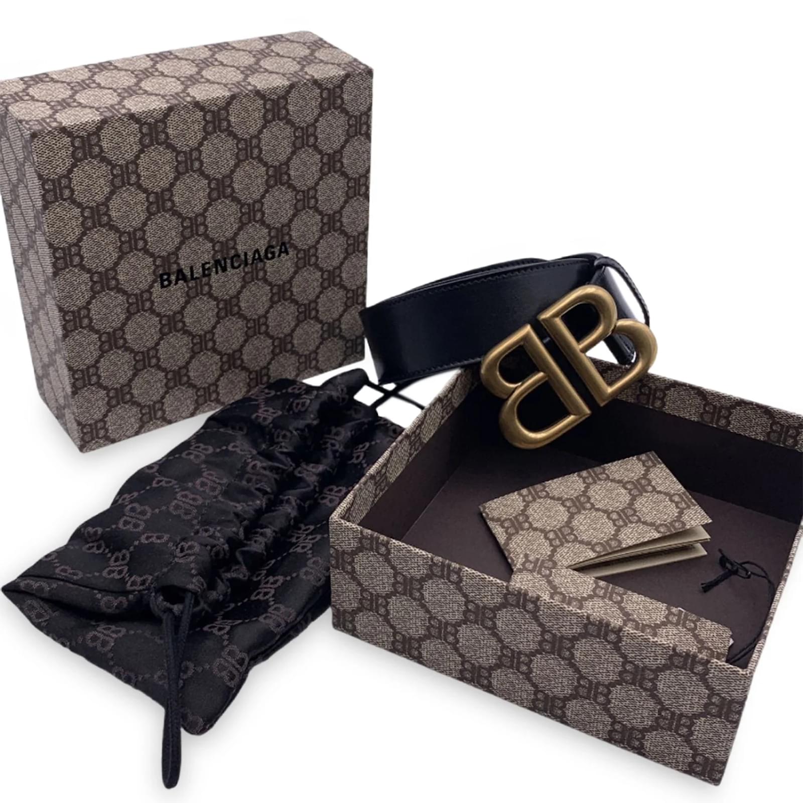 値下げ！BALENCIAGA×GUCCIベルト Gucci X Balenciaga Belt Black Leather ref.1058082 - Joli Closet