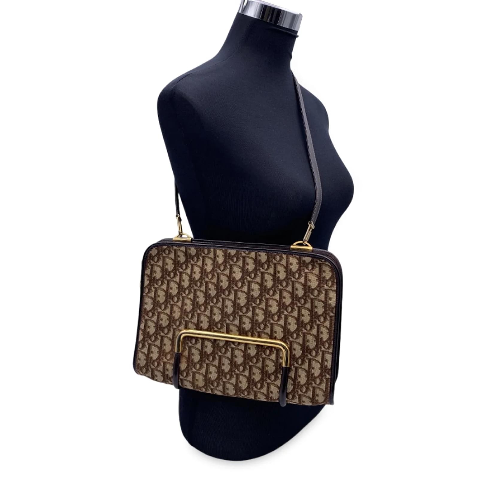 Christian Dior Shoulder Bag Vintage n.a. Brown Cloth ref.1058095 Joli