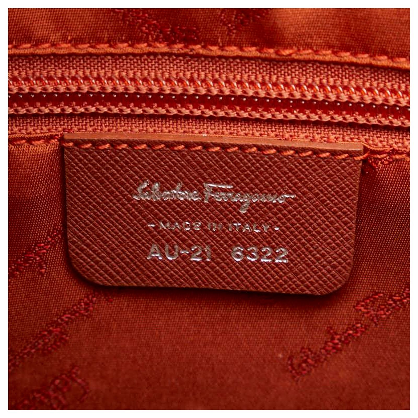 Salvatore Ferragamo Leather Shoulder Bag AU-21 6322 Brown Pony 