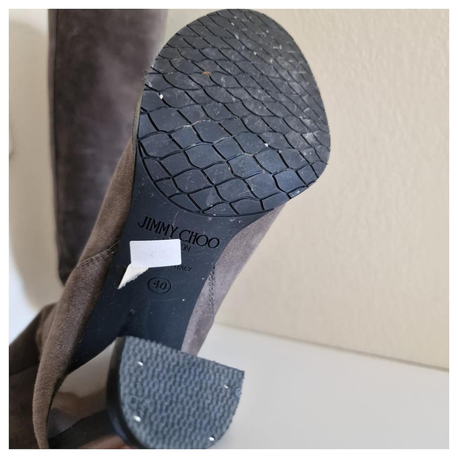 Jimmy Choo Boots Grey Suede ref.1058590 - Joli Closet