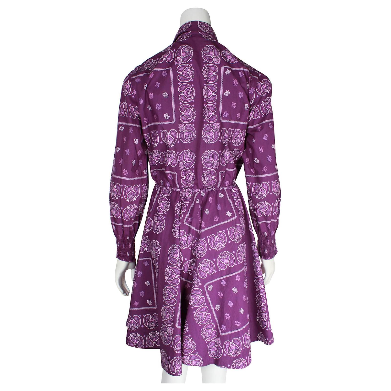 Maje Robe en coton violette imprim cachemire ref.1060622 Joli