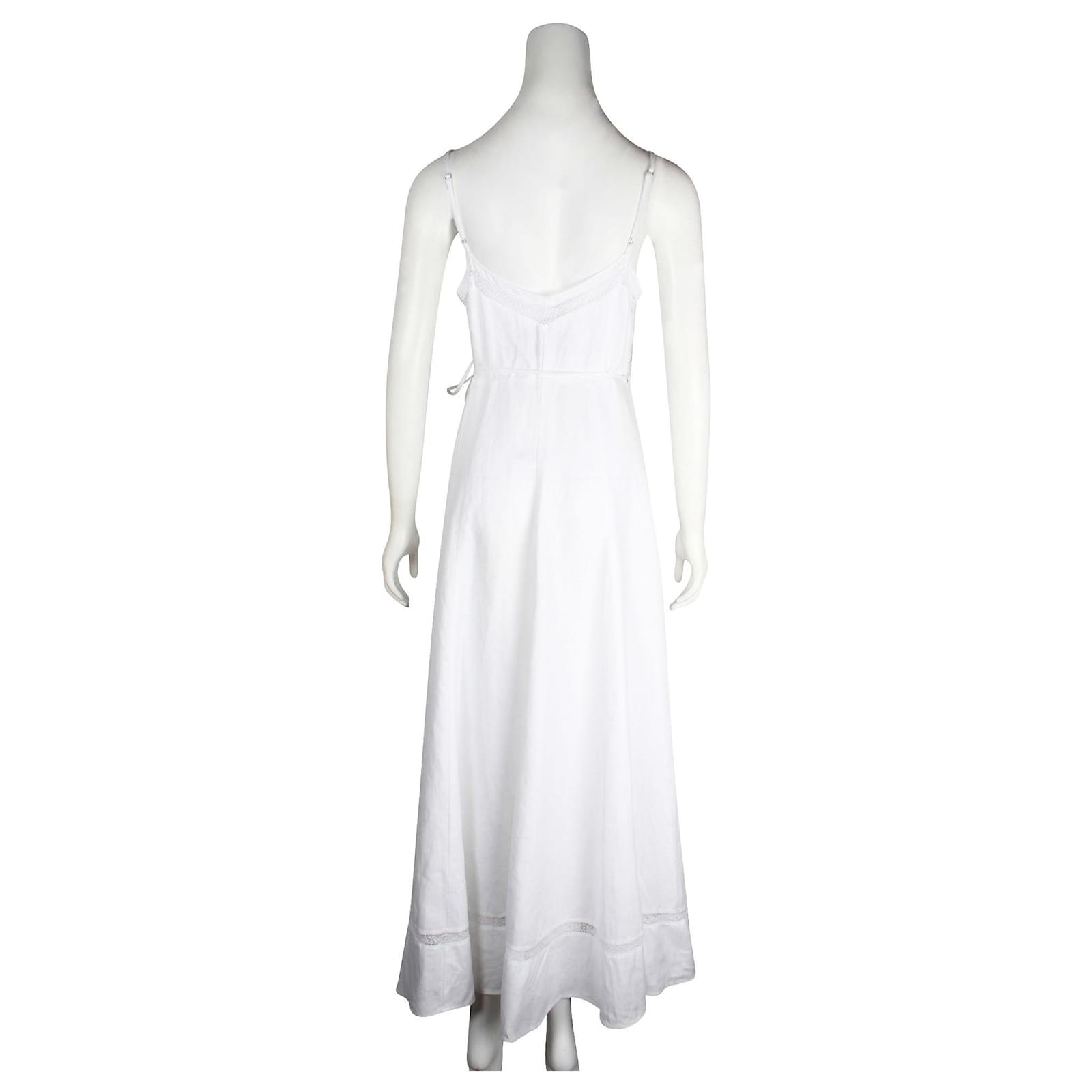 Reformation White Linen Wrap Around Summer Dress ref.JC1060733 (Sold) -  Joli Closet