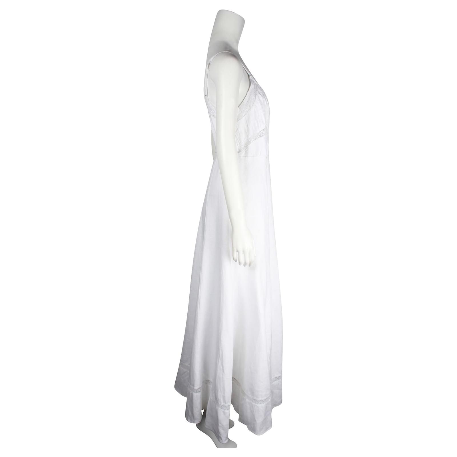 Reformation White Linen Wrap Around Summer Dress ref.JC1060733 (Sold) - Joli Closet Reformation White Linen Wrap Around Summer Dress ref.JC1060733 (Sold) - Joli Closet
