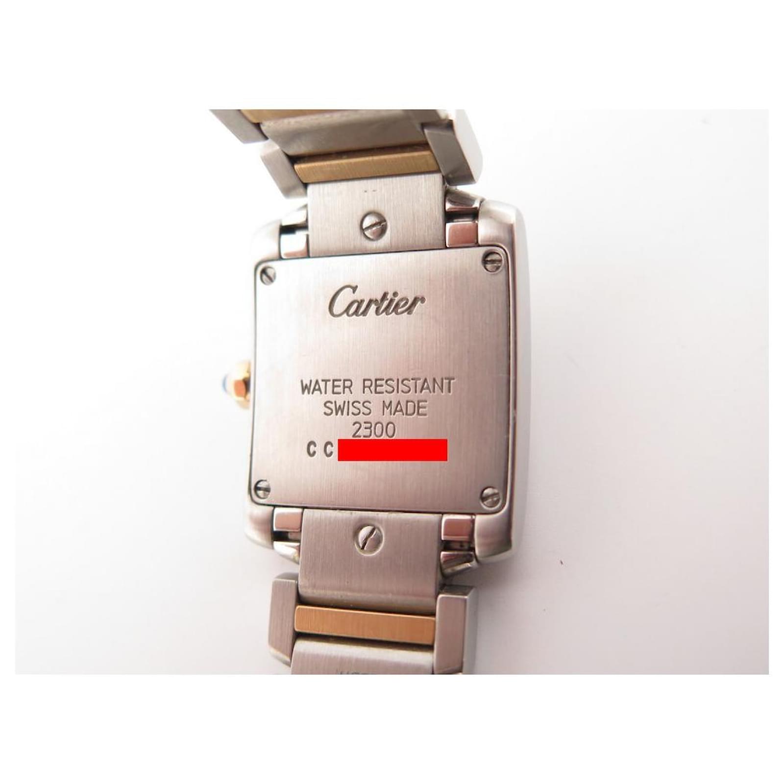 CARTIER TANK FRENCH WATCH 2300 PM 24 MM GOLD STEEL QUARTZ GOLD