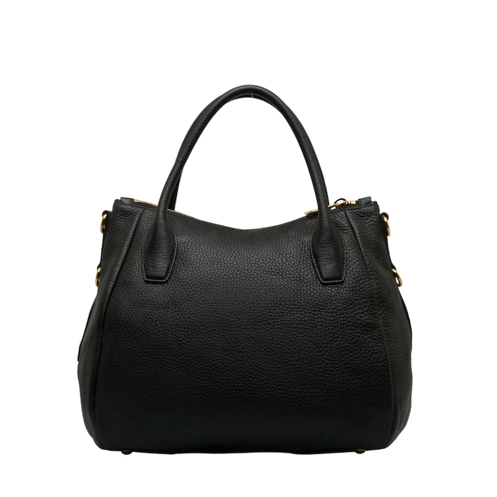 プラダ Prada Sacca Handbag プラダ PRADA ☆ロゴエンボスレザーショルダーバッグ- SACCA IN