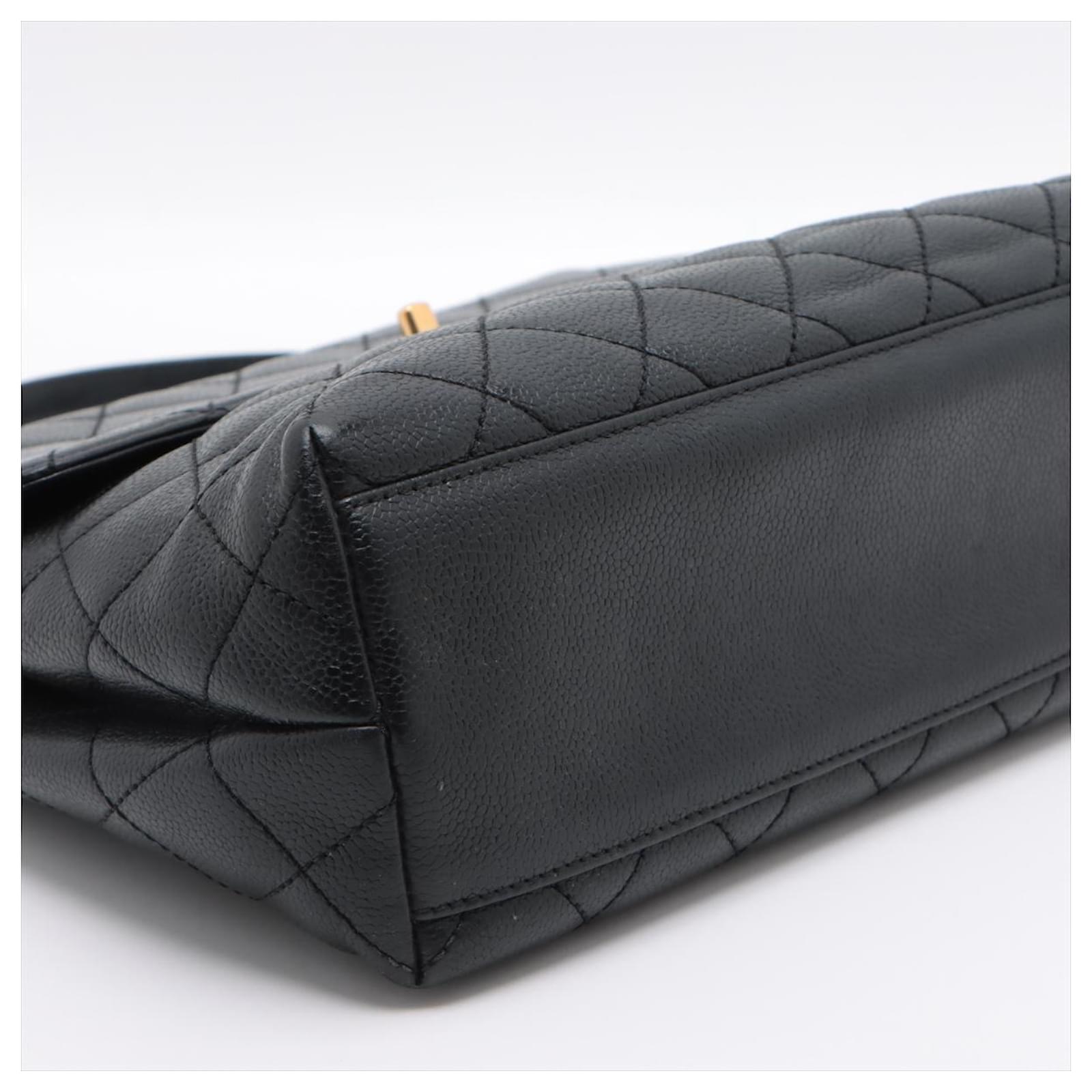 CHANEL 25S CLASSIC COCO HANDLE BAG 19 CM IN BLACK LAMBSKIN WITH GOLD HARDWARE