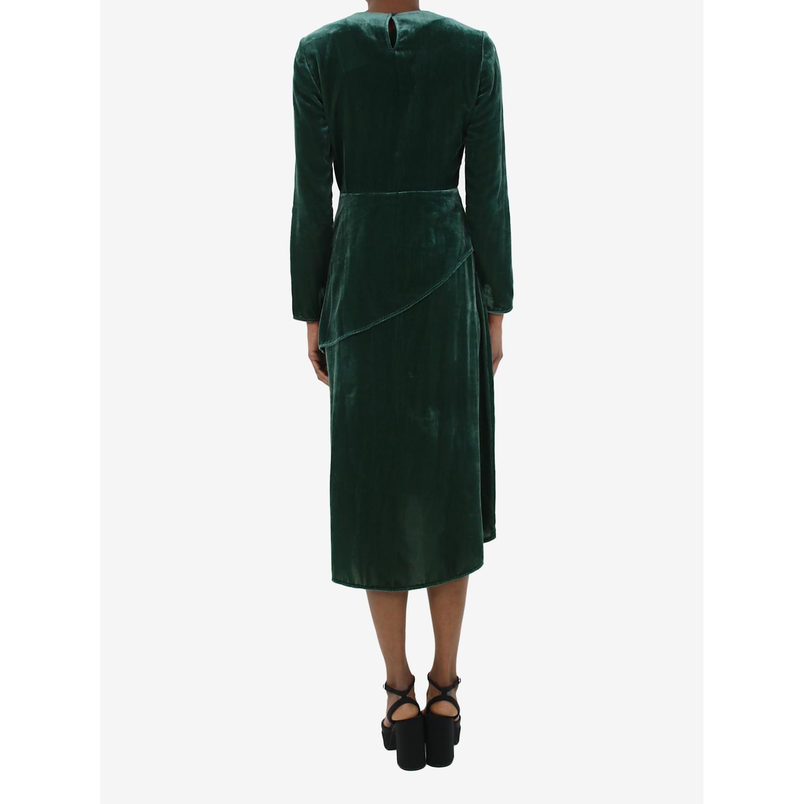 Maje green 2024 velvet dress