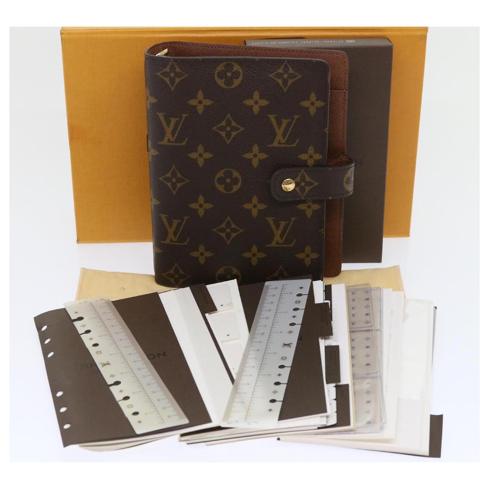 LOUIS VUITTON Monogram Agenda MM Day Planner Cover R20105 LV Auth 46843