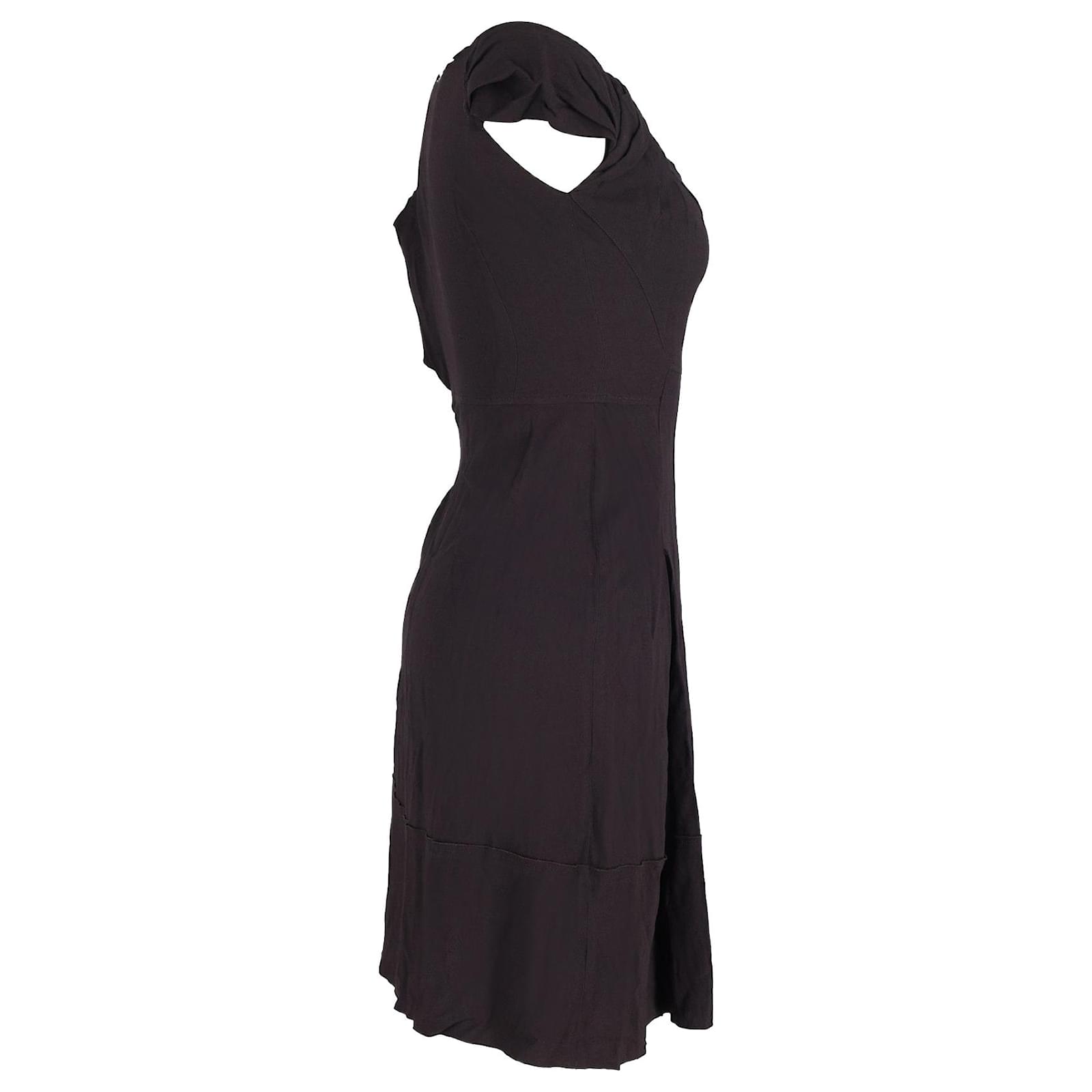プラダ Prada Acetate Midi Dress Prada Drawstring Pleated Midi Dress | Neiman Marcus