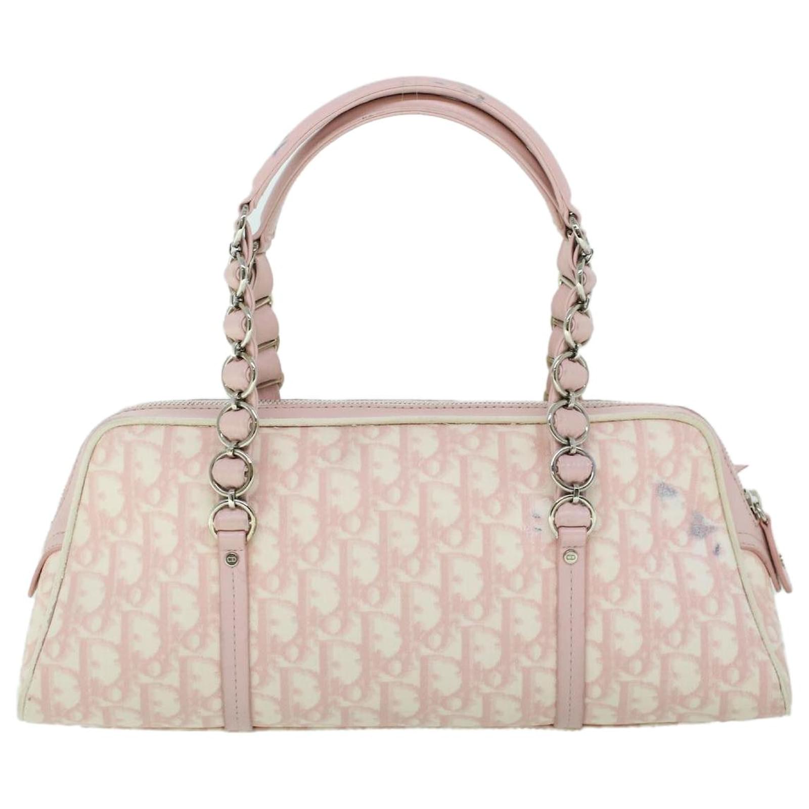 Christian Dior Trotter Romantic Hand Bag PVC Leather Pink