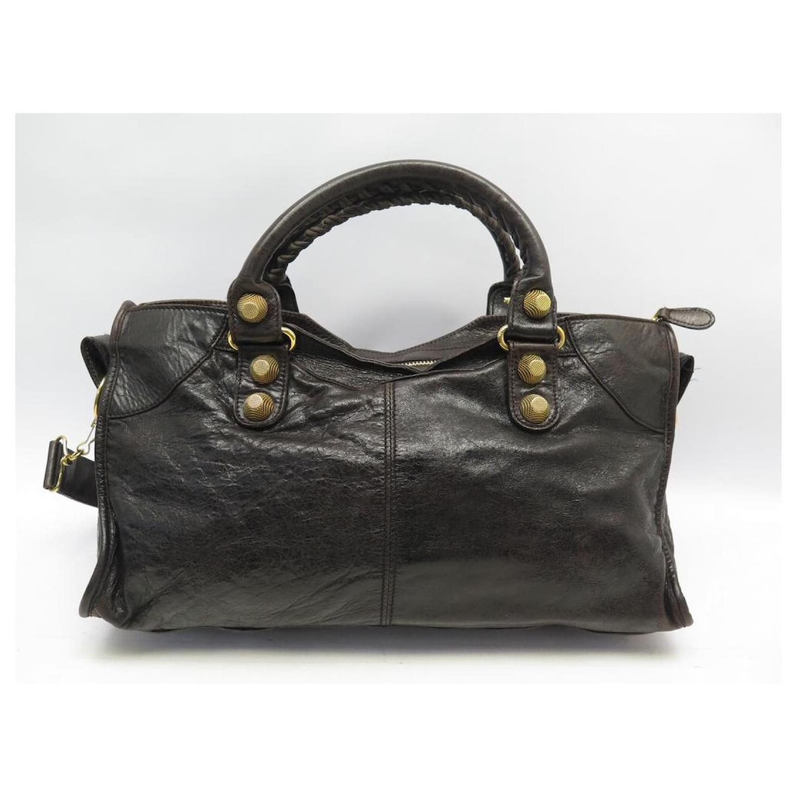 ⋆˚౨ৎ ⋆.˚ BALENCIAGA PART TIME GIANT HANDBAG 173082 LEATHER BANDOULIER HAND