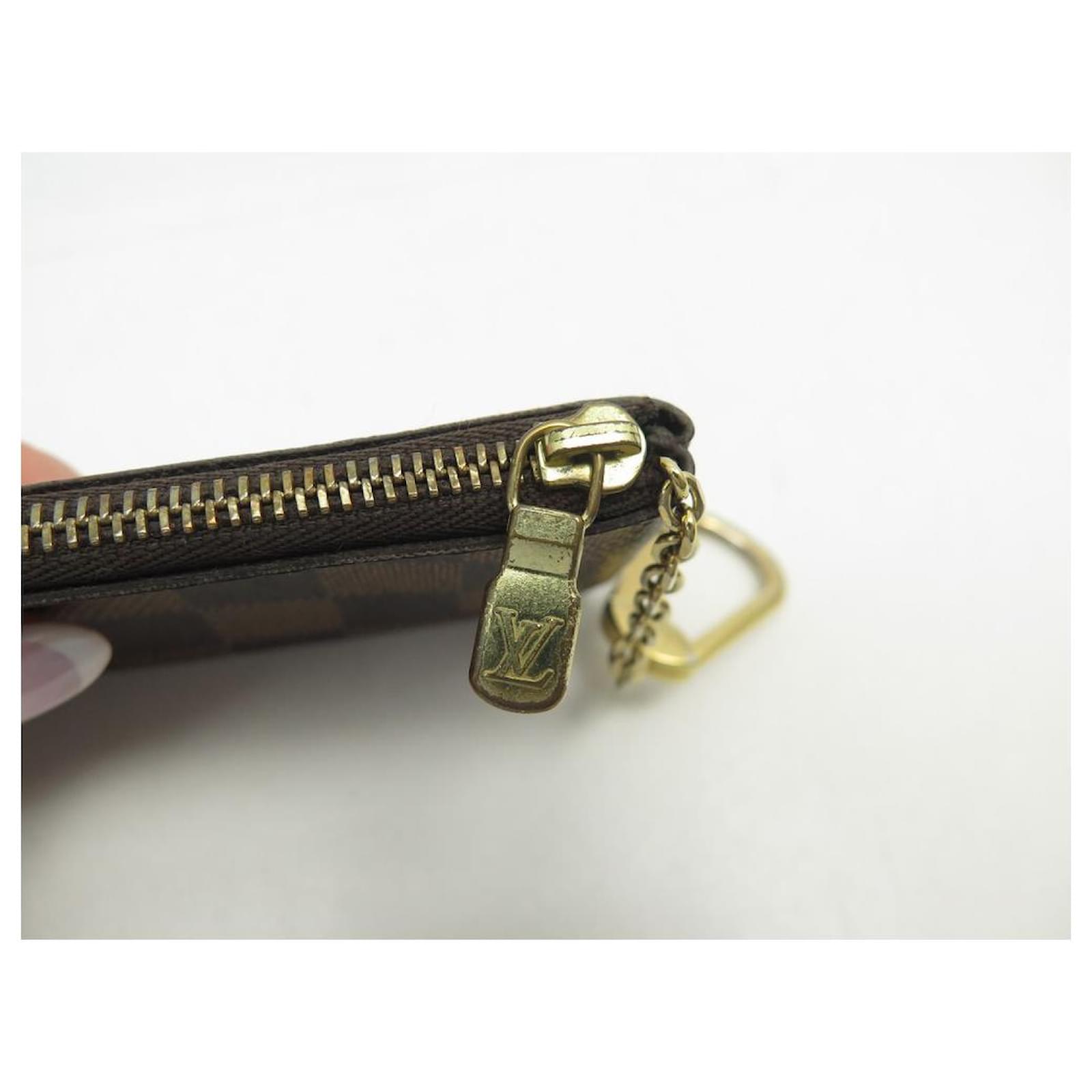 LOUIS VUITTON KEY RING KEY POUCH EBONY DAMIER CANVAS N62658 KEY HOLDER