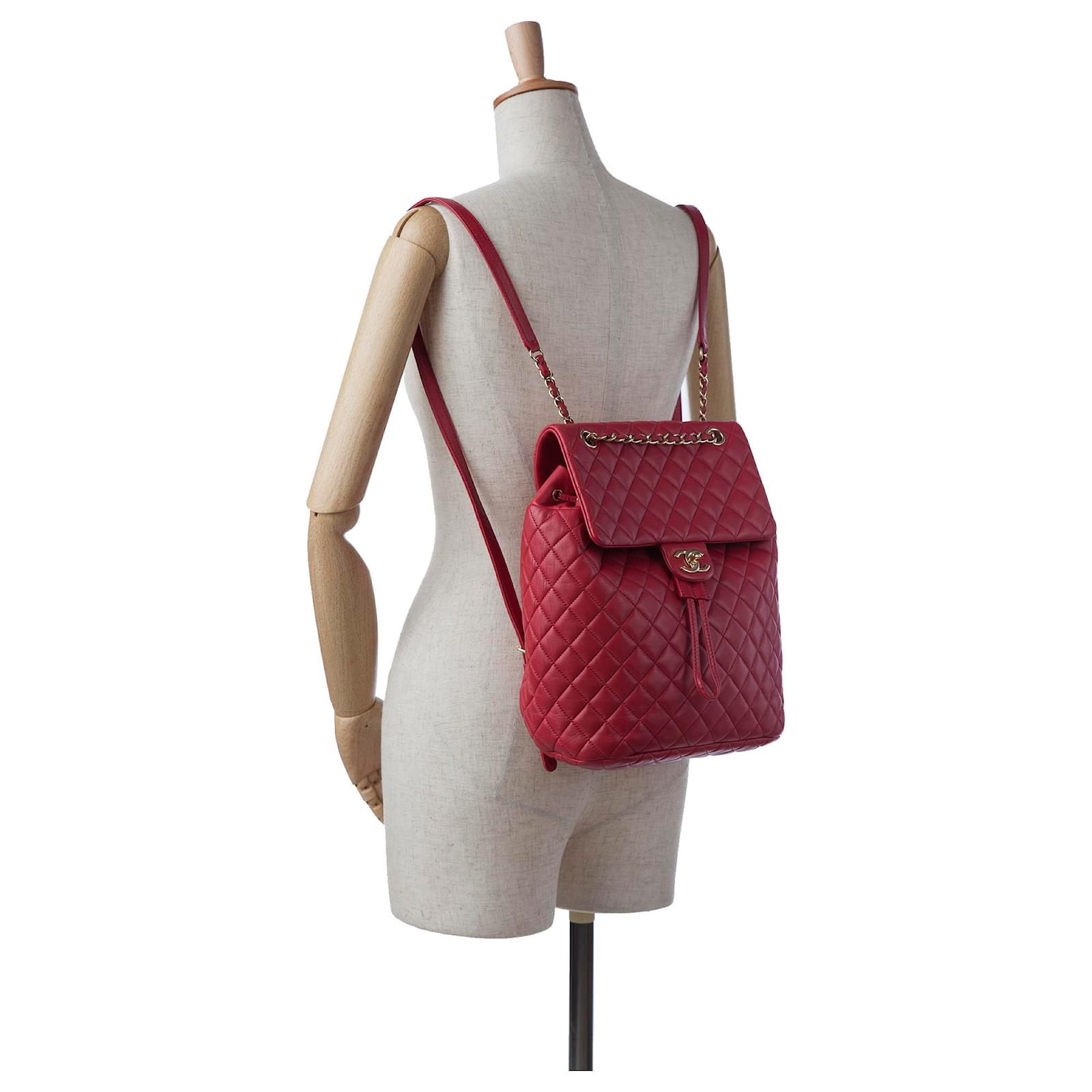Chanel Red Large Urban Spirit Backpack Leather ref.1073428