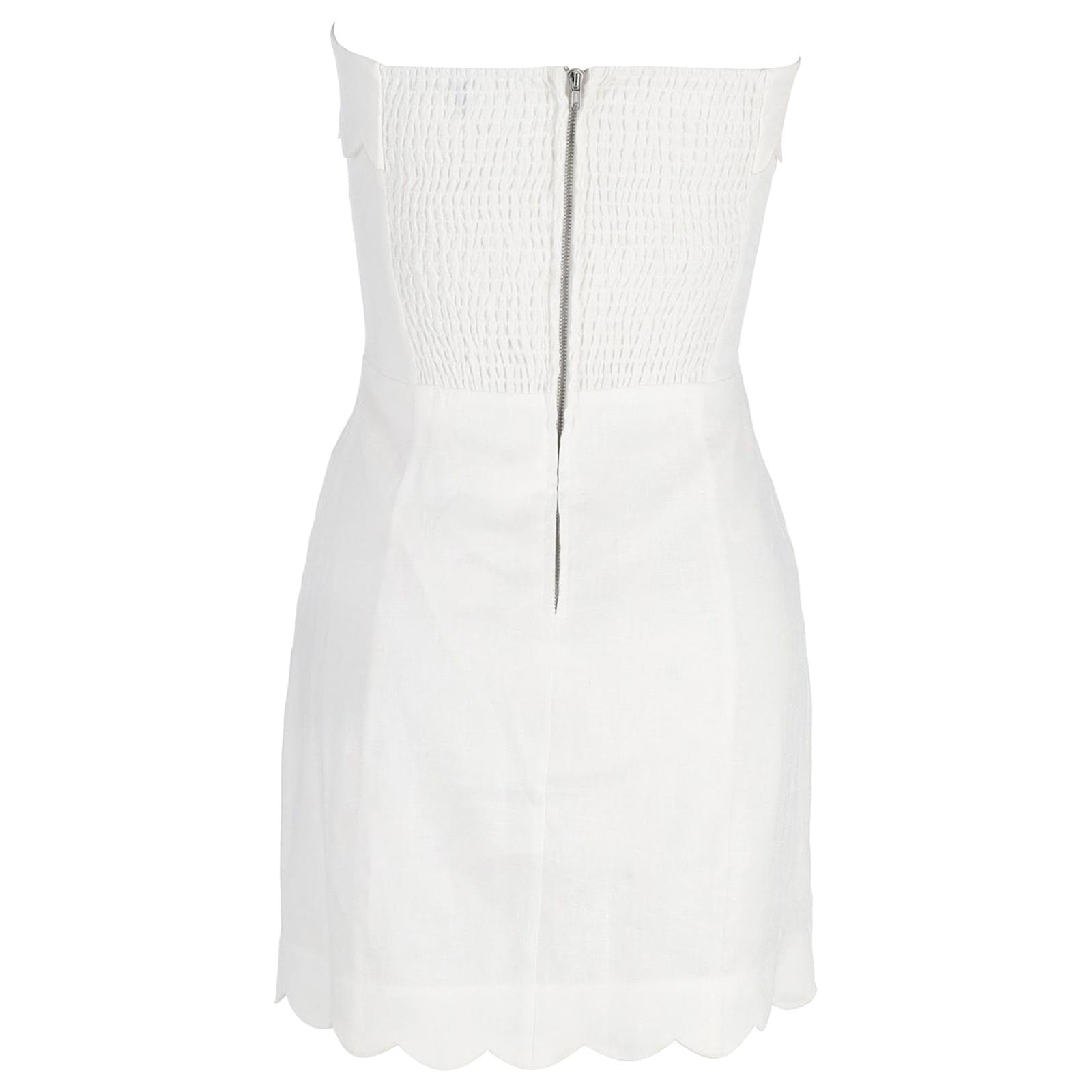 Reformation Isles Strapless Mini Dress in White Linen ref.JC1075644 (Sold)  - Joli Closet