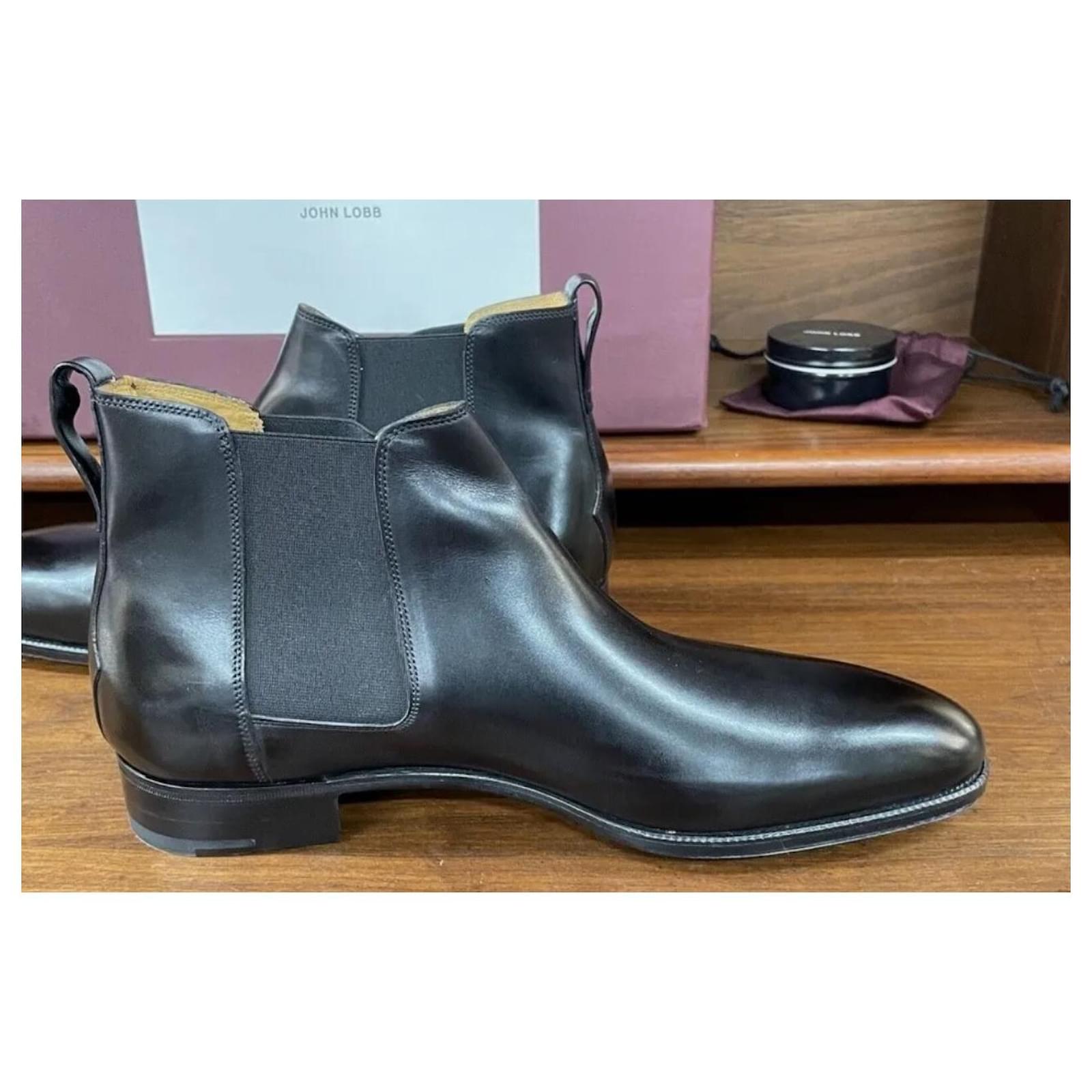 John Lobb Chelsea Style Boot Black Leather ref.1075458 Joli Closet